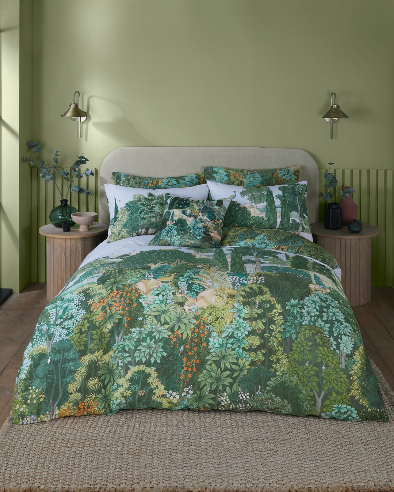 New Eden Green Duvet Cover Set in a Roomset