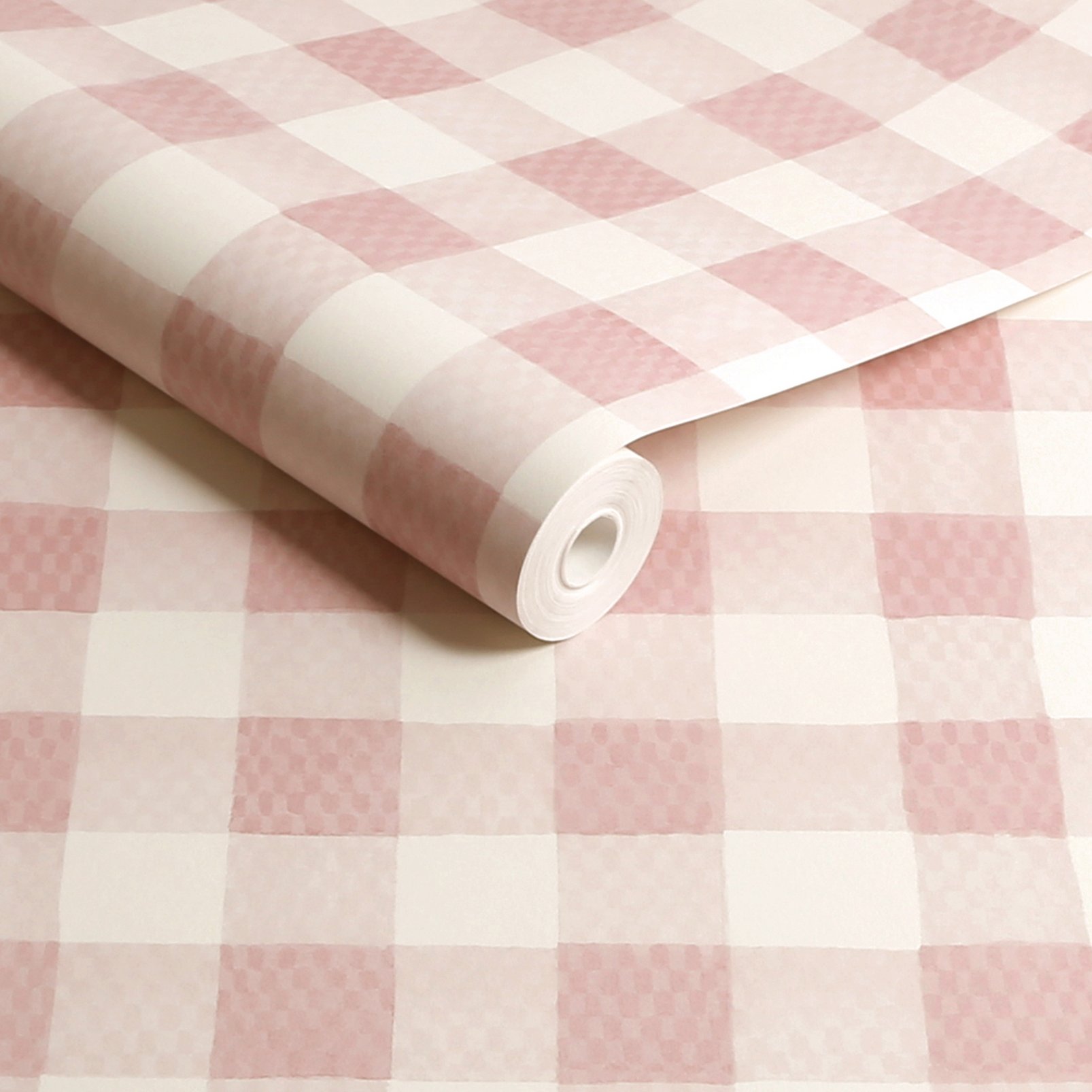 Cath Kidston Painted Gingham Pink Wallpaper - 125515_ROLLSHOT_PAINTED GINGHAM PINK_01.jpg