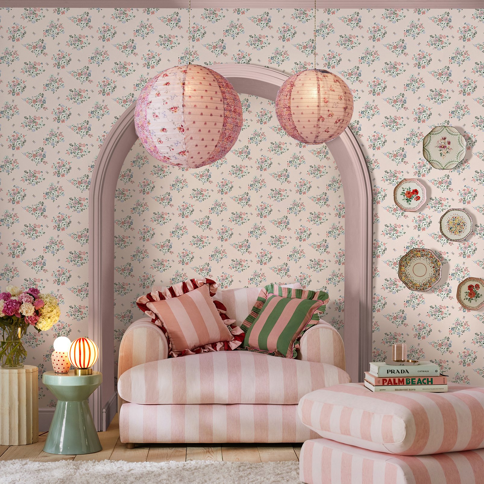 Cath Kidston Clifton Floral Pink Wallpaper - 125508_ROOMSET_CLIFTON FLORAL PINK_01.jpg