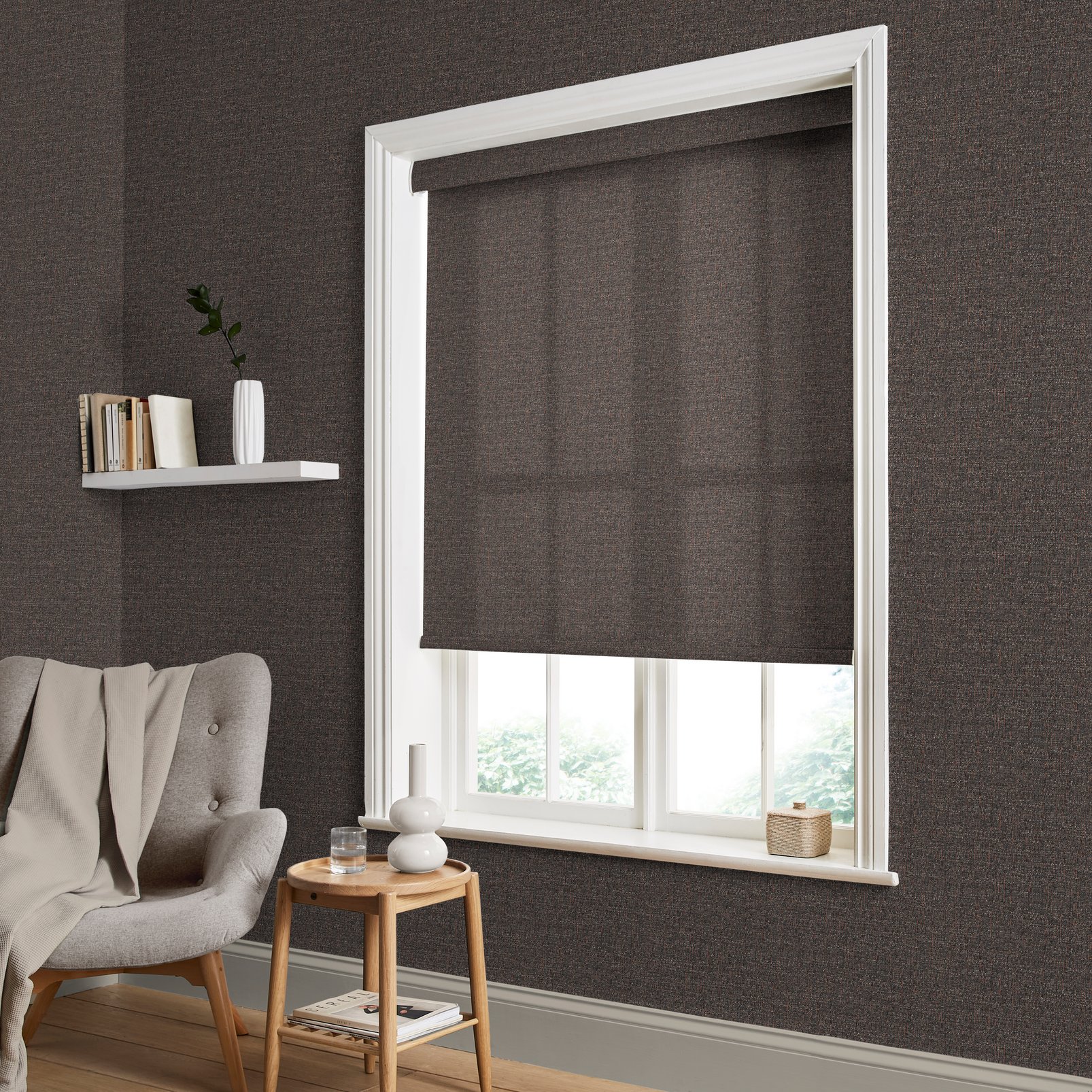 Albion Texture Chocolate Roller Blind - 129290rol_ROOMSET_ALBION TEXTURE CHOCOLATE_01.jpg