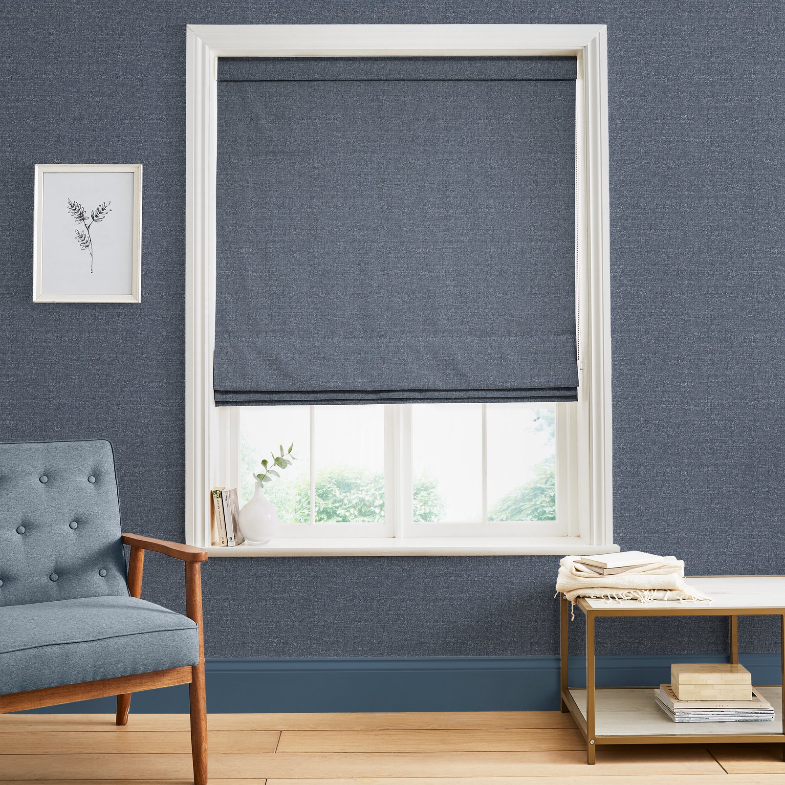 Albion Texture Blue Roman Blind - 129285rom_ROOMSET_ALBION TEXTURE BLUE_01.jpg