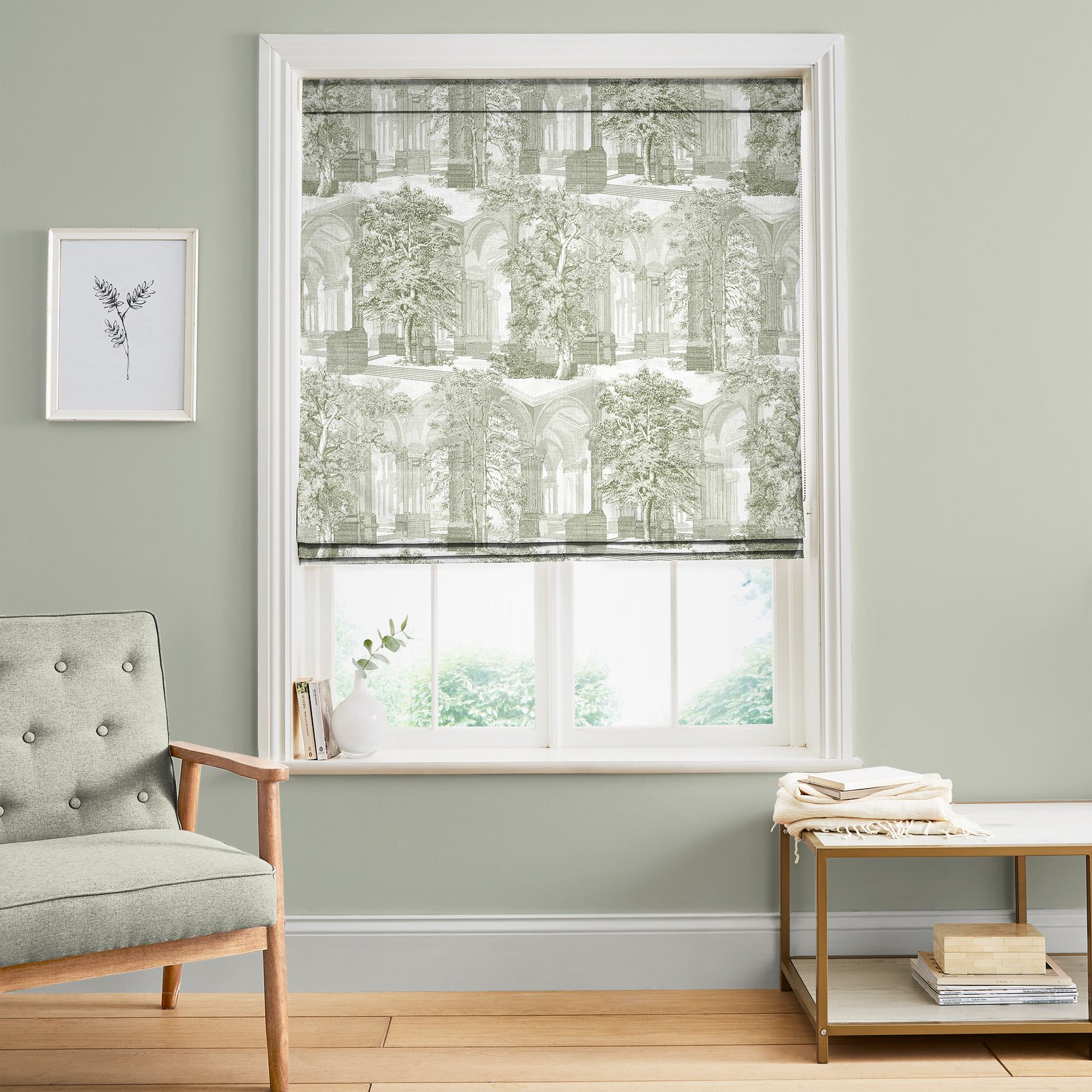 Rivington Folly Whirl Roman Blind in a Roomset