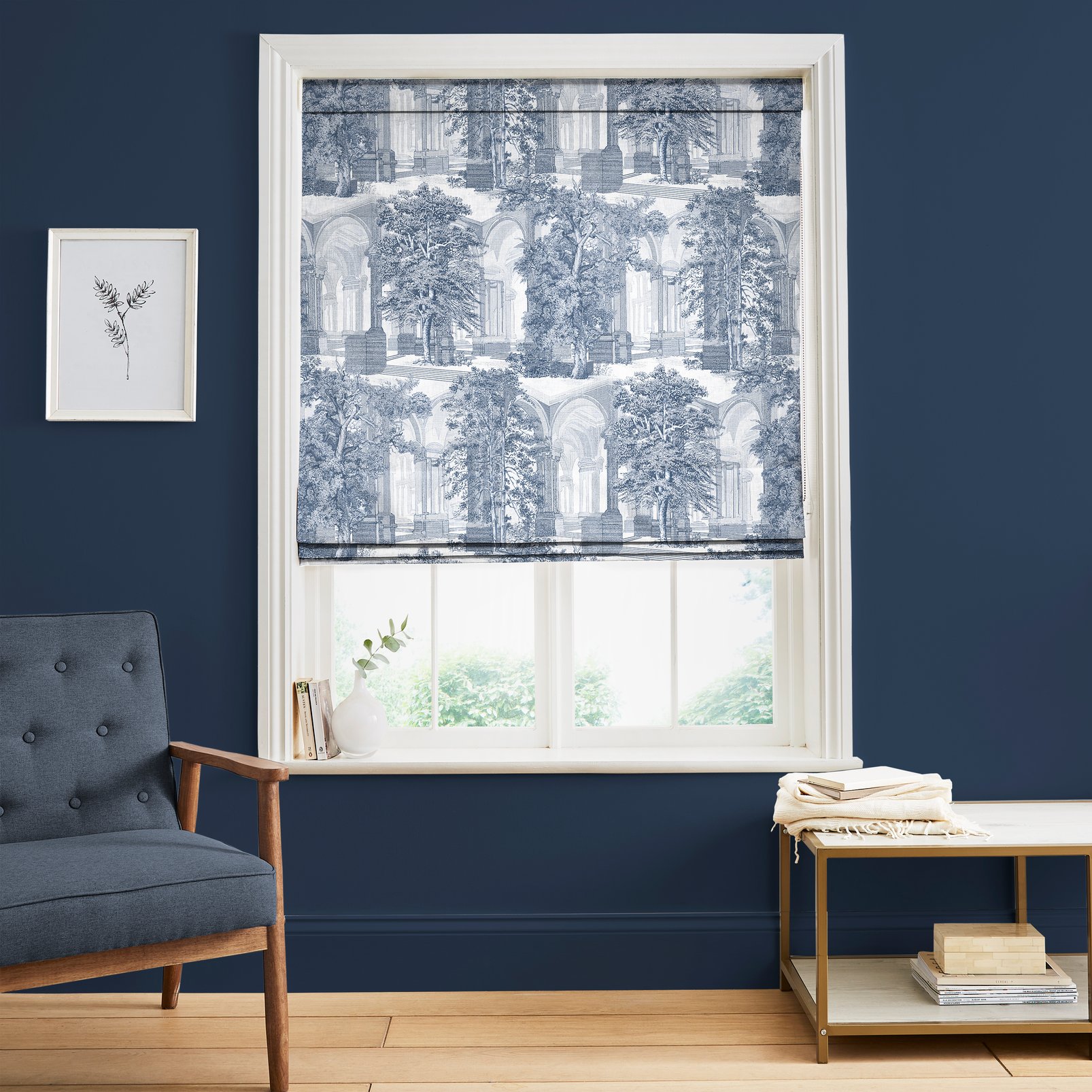 Rivington Folly Firework Roman Blind in a Roomset