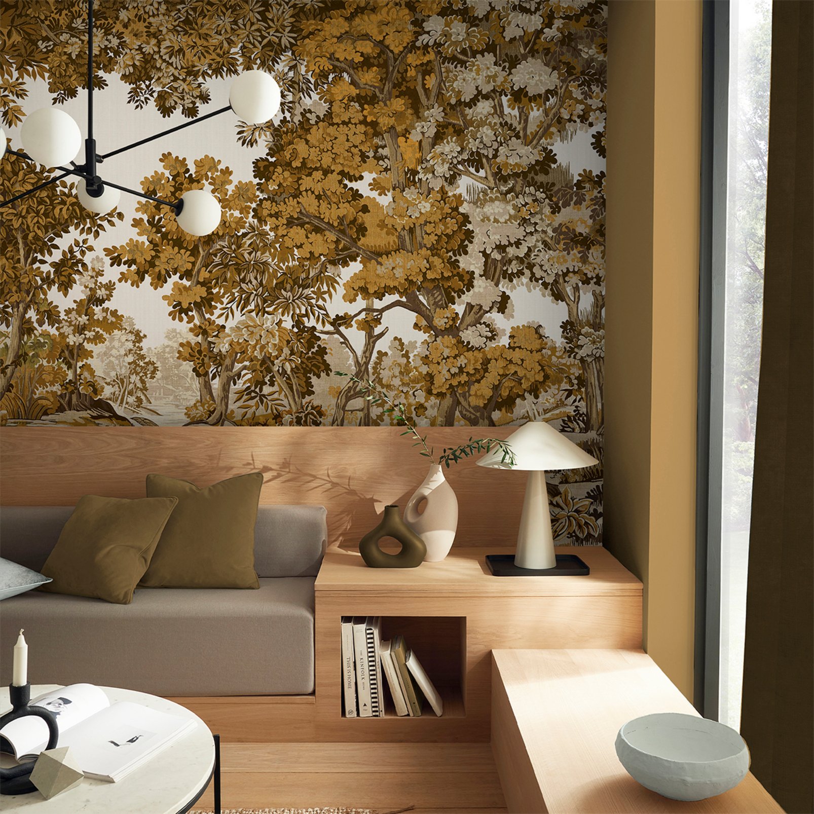 Bodenham Autumn Bespoke Mural in a Roomset