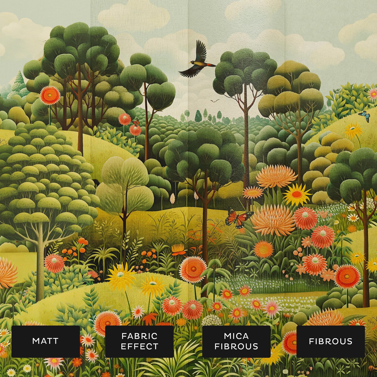 Arley Garden Day Bespoke Mural substrate information