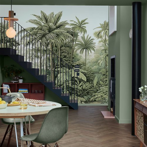 Benmore Ridge Muted Blue Bespoke Mural in a Roomset