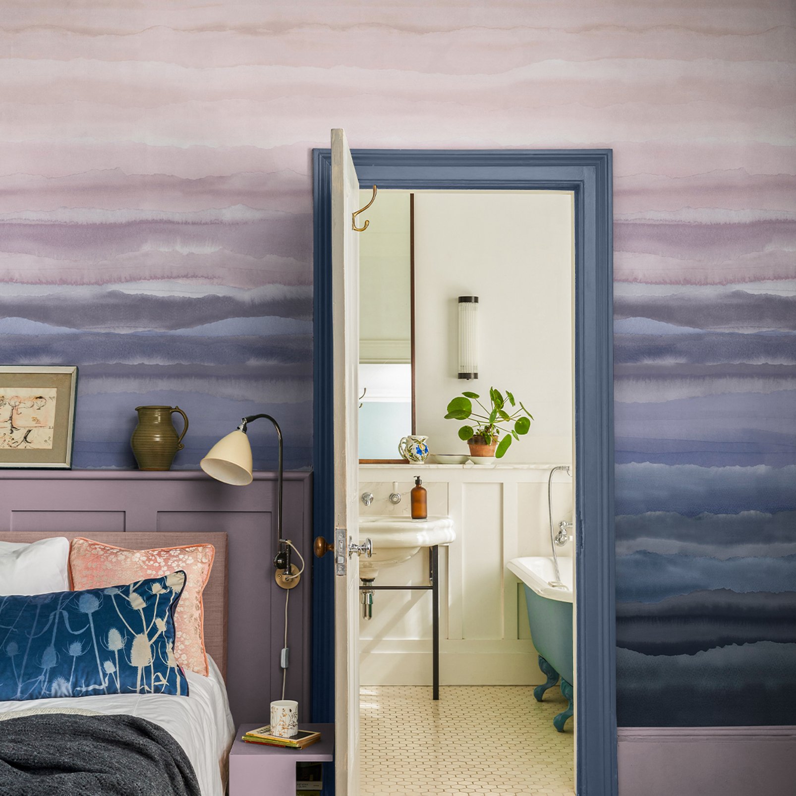 Strata Rose Quartz Bespoke Mural in a Roomset