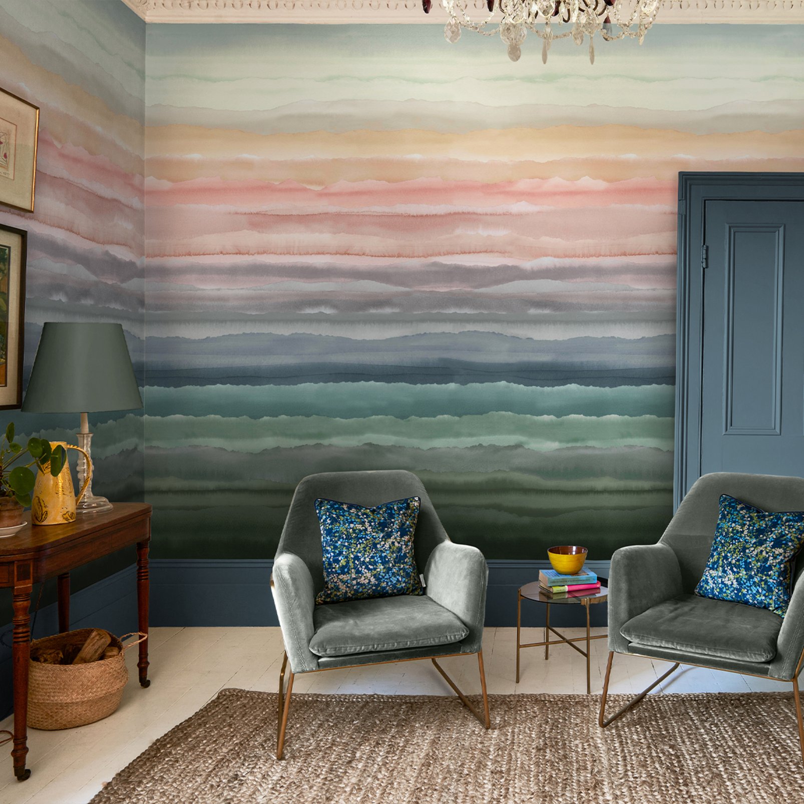 Strata Dawn Bespoke Mural by Clarissa Hulse - 130078_ROOMSET_STRATA DAWN_01.jpg