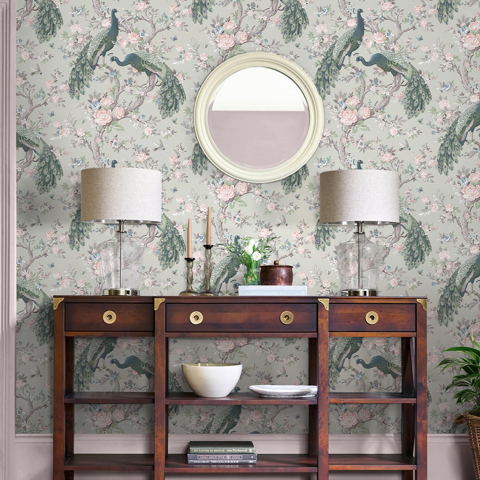 Laura Ashley Belvedere Sage Green Wallpaper - 130113_ROOMSET_BELVEDERE SAGE GREEN_01.jpg