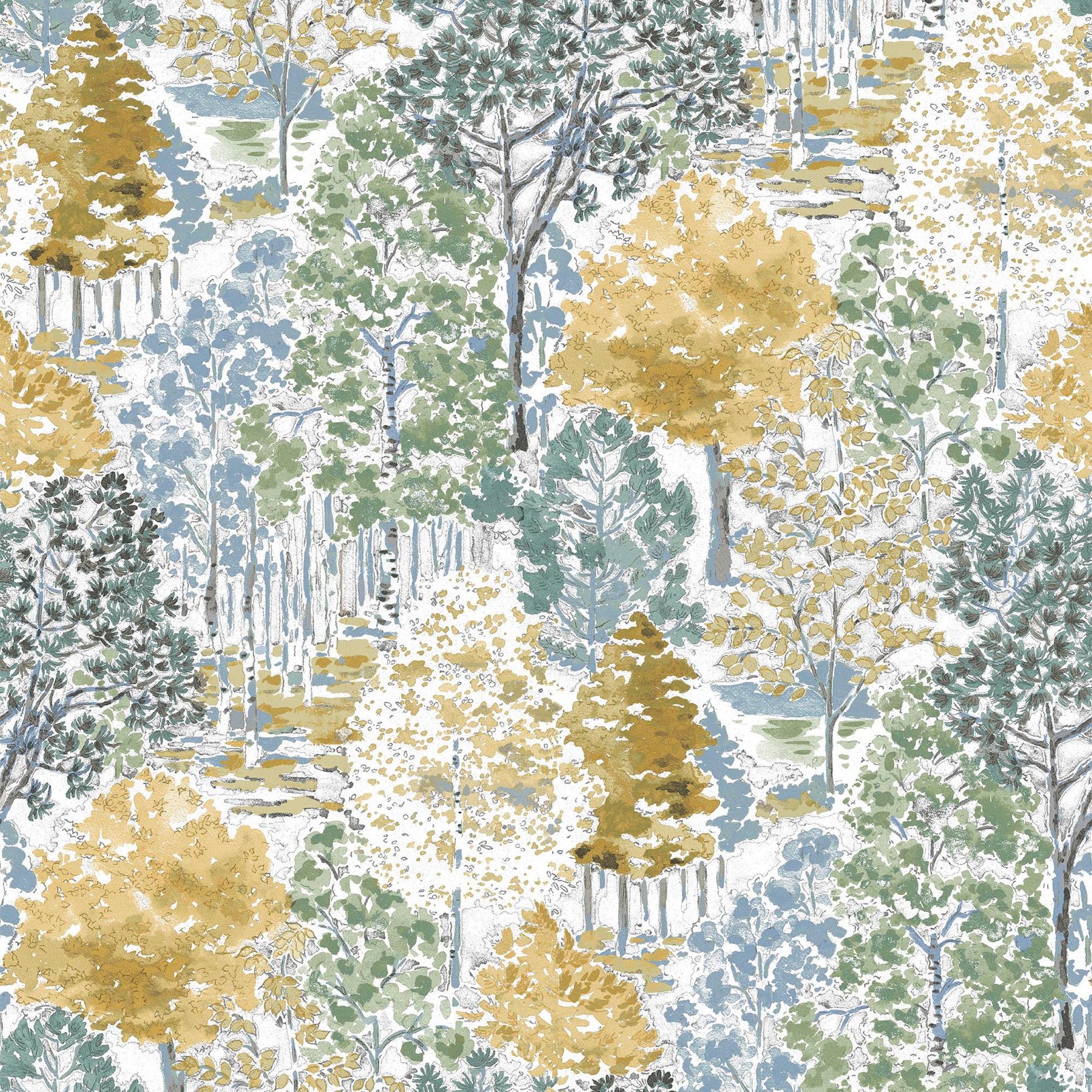 Laura Ashley Bernwood Ochre Yellow Wallpaper - 130153_TILE_BERNWOOD OCHRE YELLOW_01.jpg