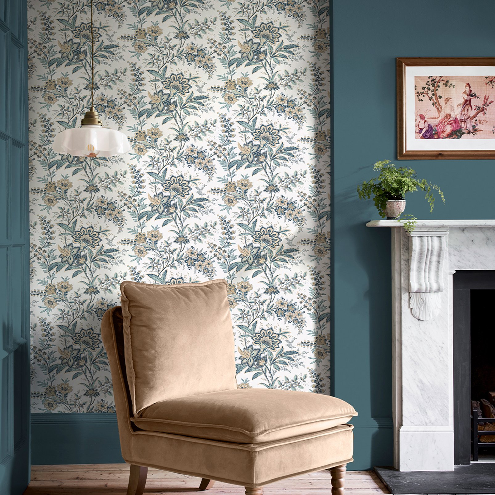 Laura Ashley Marlbrook Pale Linen Wallpaper - 130098_ROOMSET_MARLBROOK PALE LINEN_01.jpg