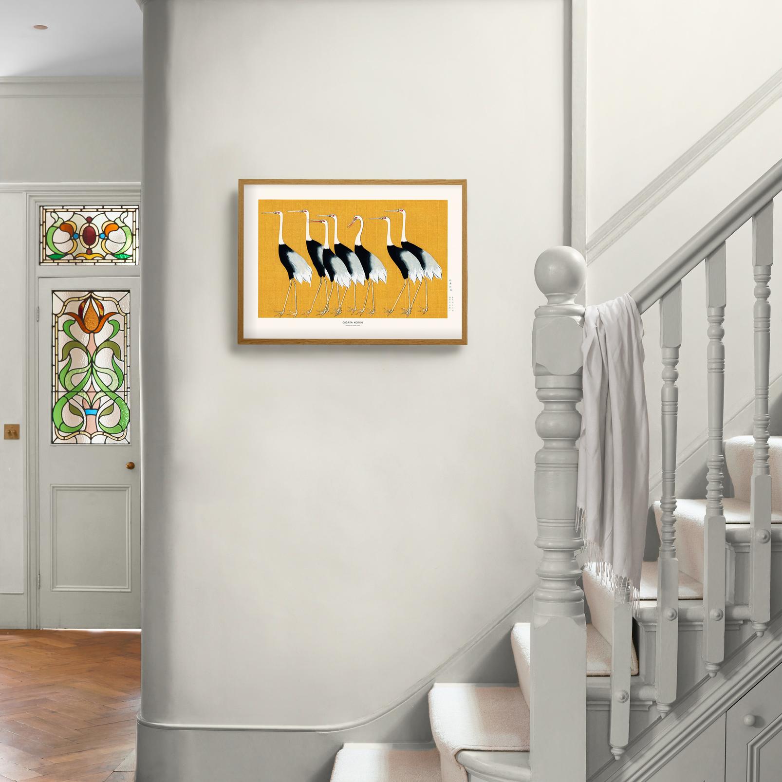 Japanese Red Crown Crane Yellow Wall Art - 137725_CAMEO_1.jpg