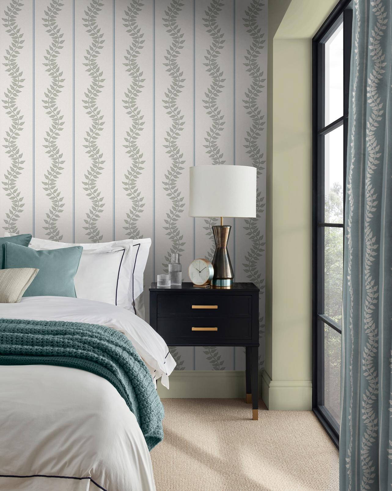 Laurel Leaf Stripe Sky & Green Wallpaper - 130294_ROOMSET_01.jpg