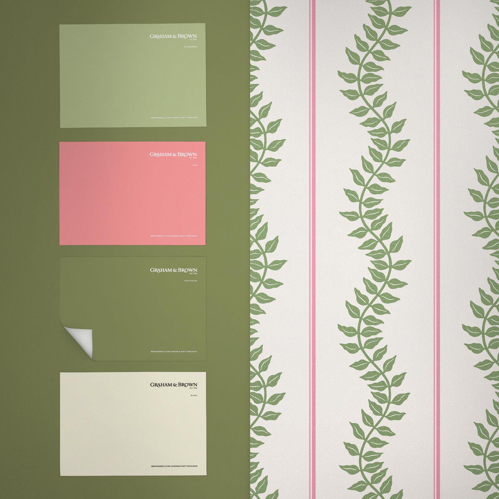 Laurel Leaf Stripe Pink & Green Wallpaper - 130292_FLATLAY_01.jpg