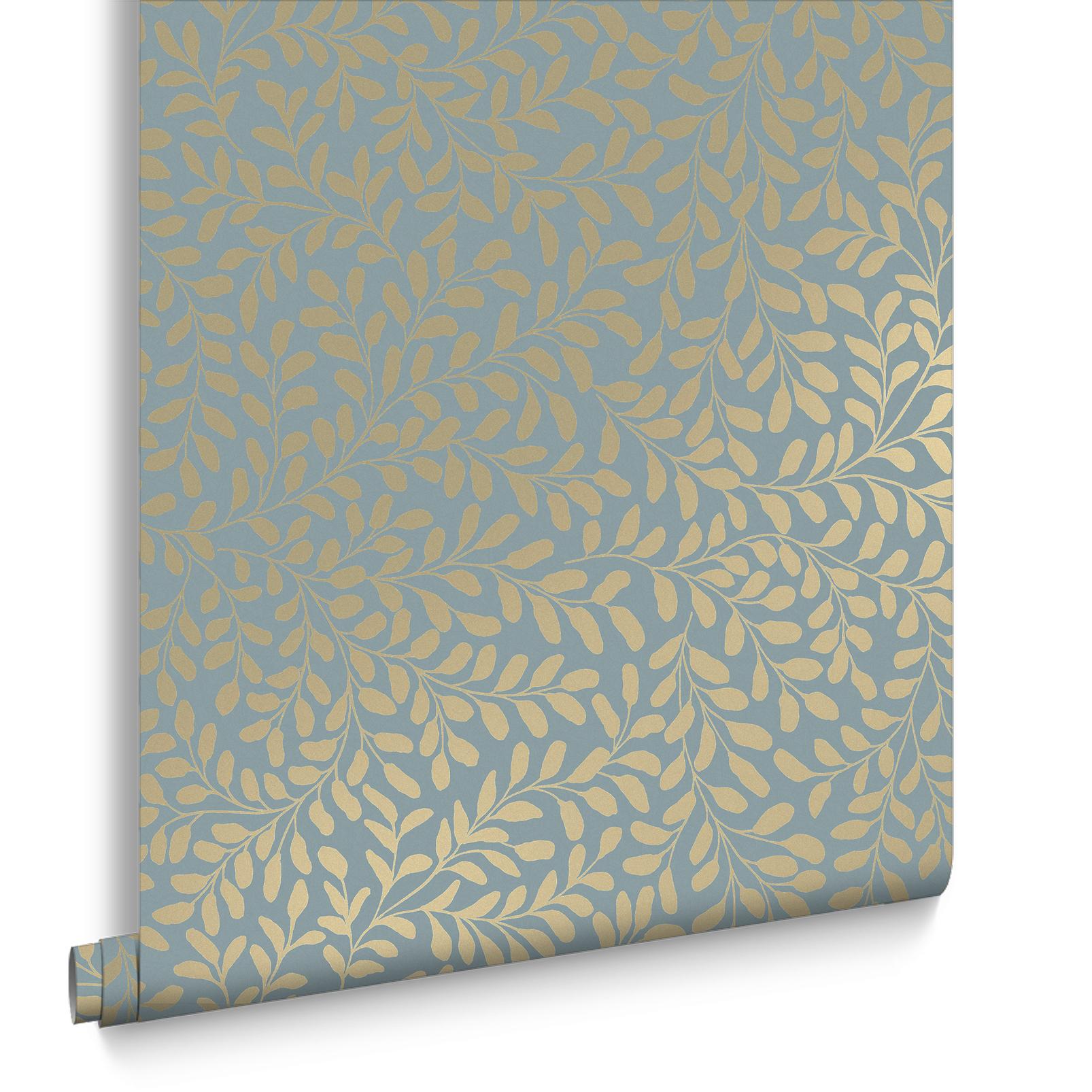 Gilded Leaf Sky Blue & Pale Gold Wallpaper - 130368_DIGITAL_ROLL_01.jpg
