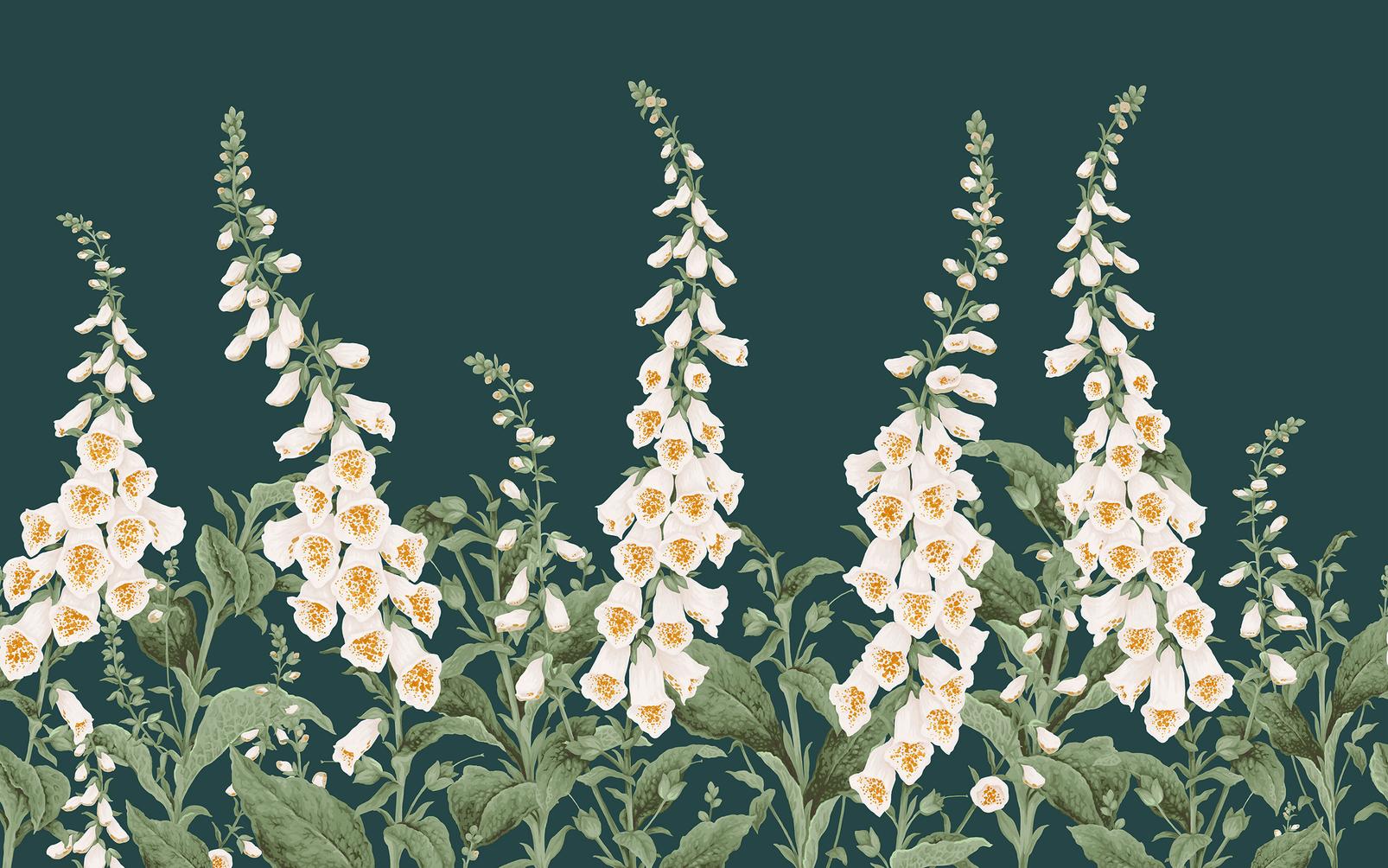 Foxglove Teal Mural design