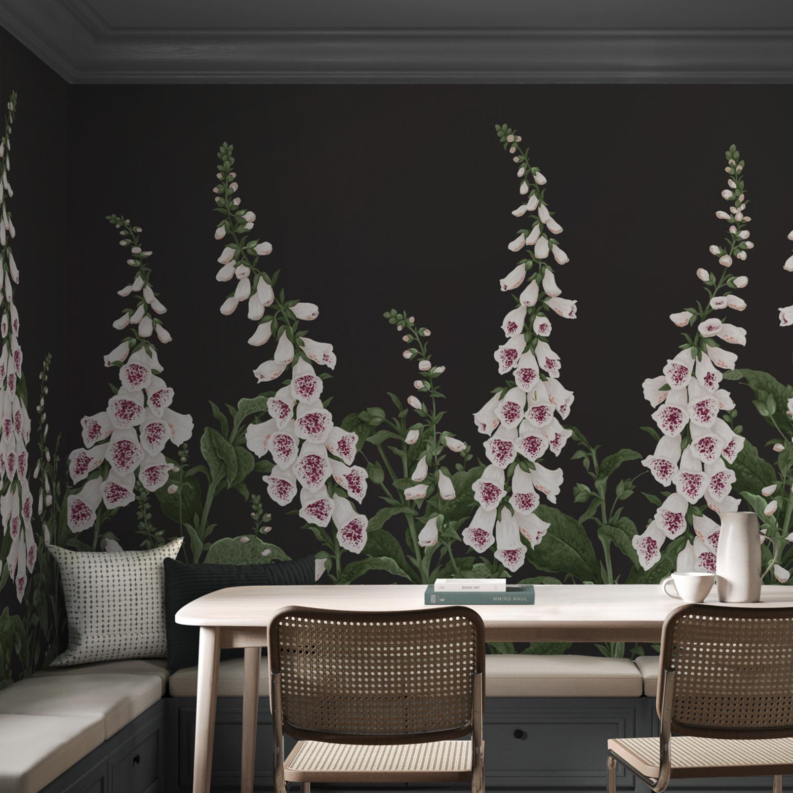 Foxglove Night Mural in a Roomset
