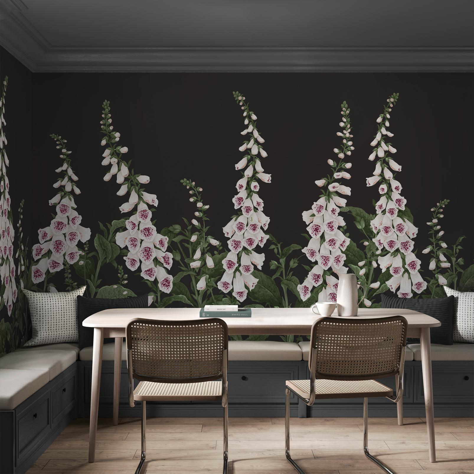 Foxglove Night Mural in a Roomset