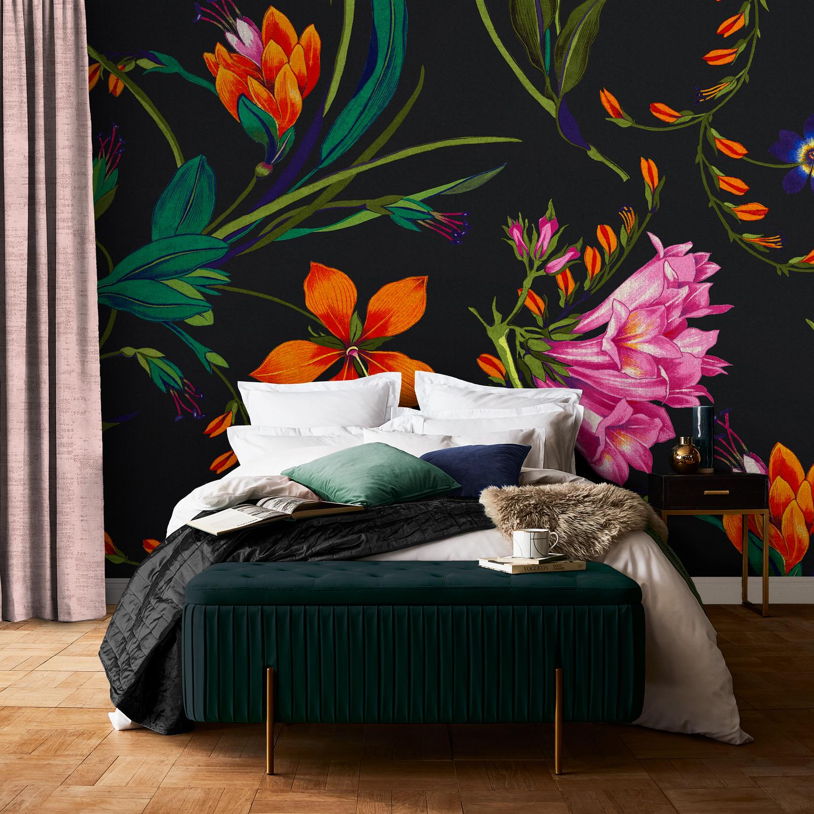 Botanists Scroll Night Mural in a Roomset