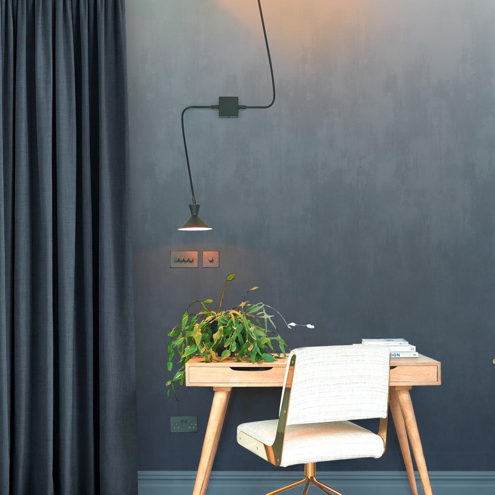 Oblique Ink Blue Mural in a Roomset