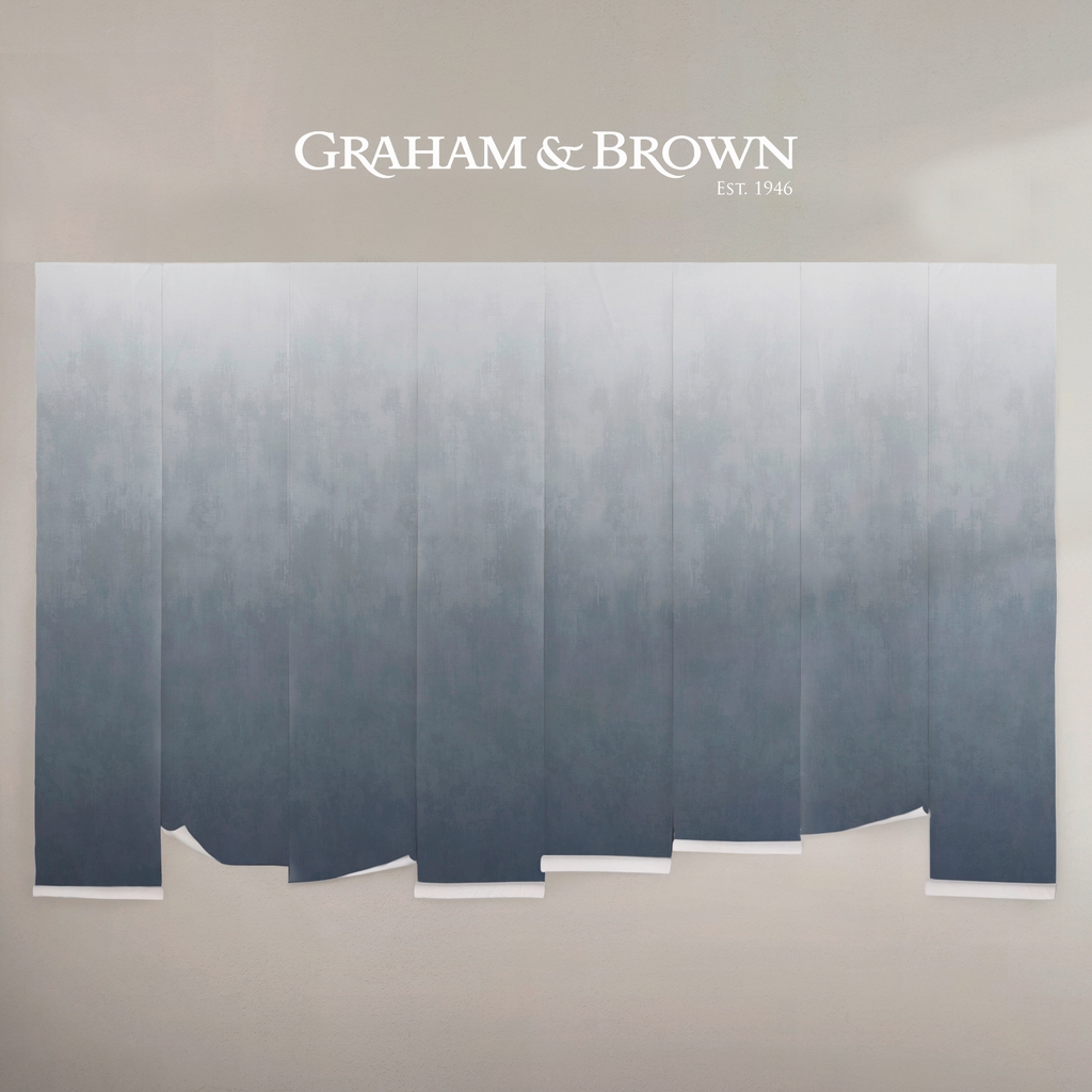 Oblique Ink Blue Mural strip