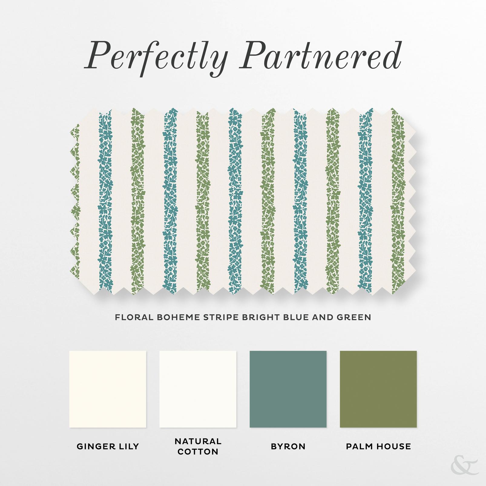 Floral Boheme Stripe Bright Blue and Green Roman Blind - 131669rom_COORDINATES_01.jpg