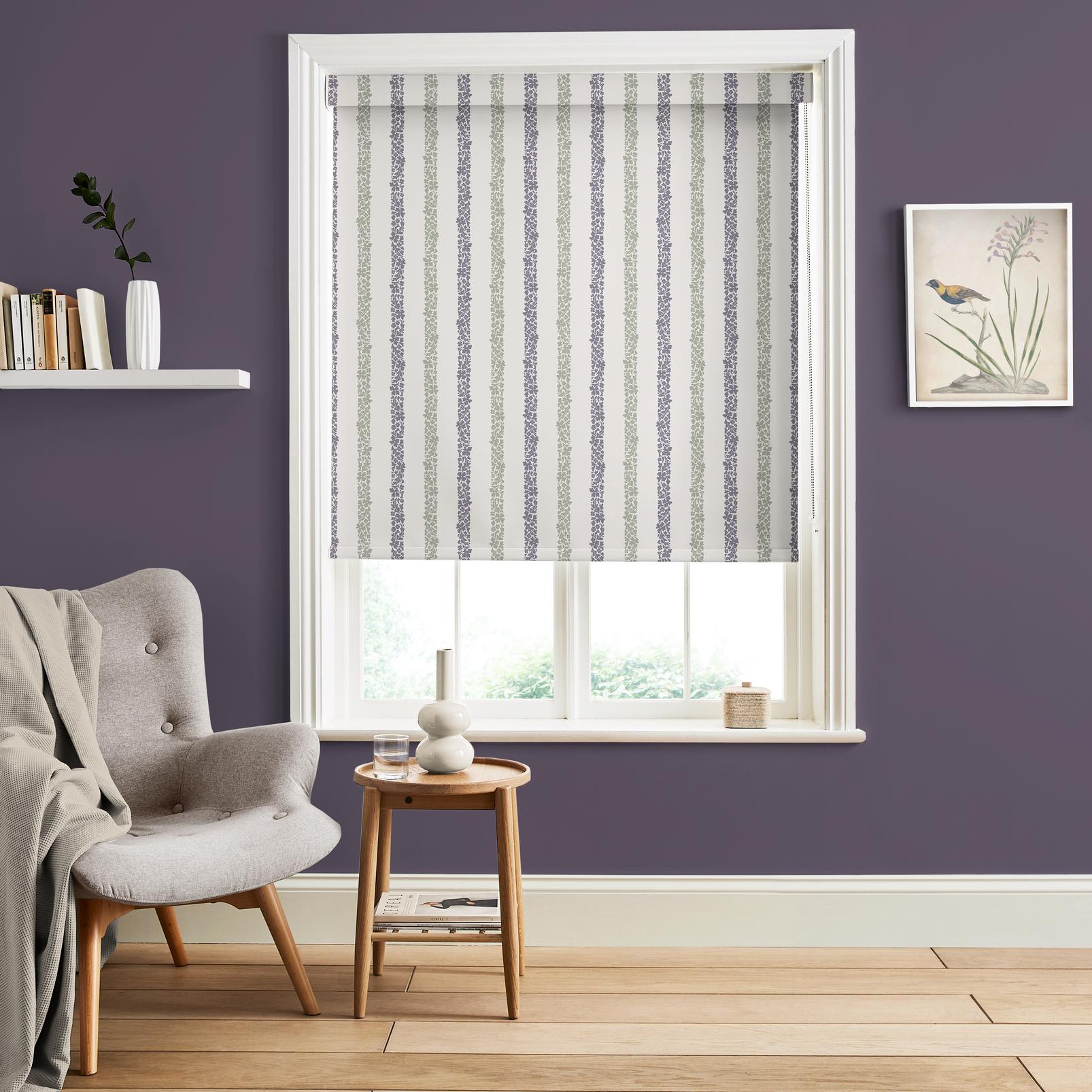 Floral Boheme Stripe Purple and Green Roller Blind - 131658rol_ROOMSET_01.jpg