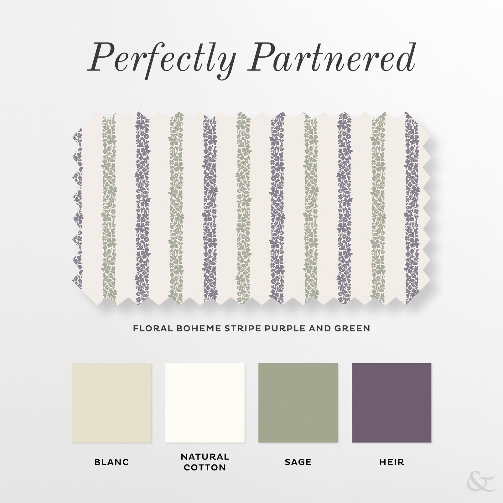 Floral Boheme Stripe Purple and Green Curtain perfectly partnered products