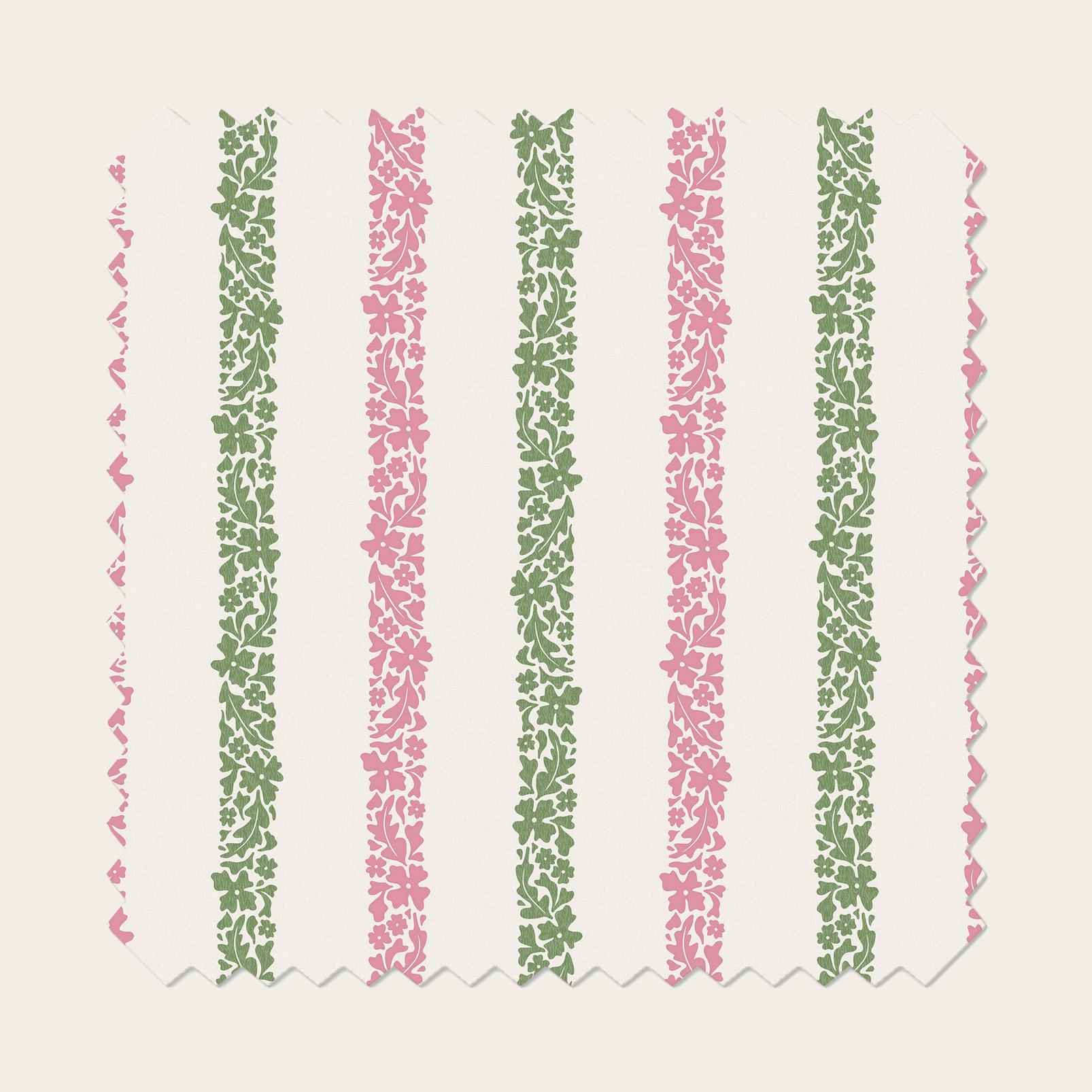 Floral Boheme Stripe Pink and Green Roller Blind - 131650rol_TILE_01.jpg