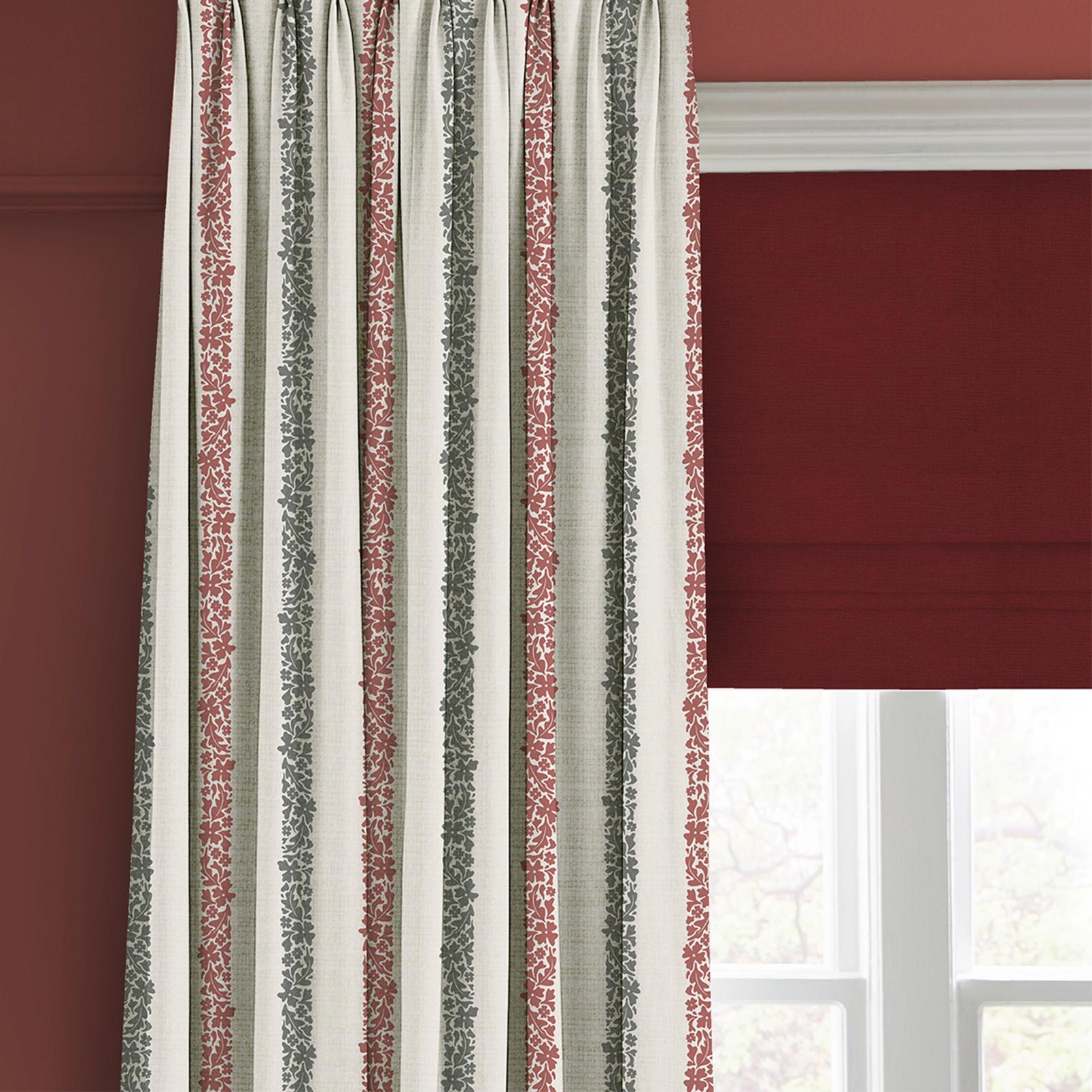 Floral Boheme Stripe Red and Green Curtain - 131657cur_CAMEO_01.jpg