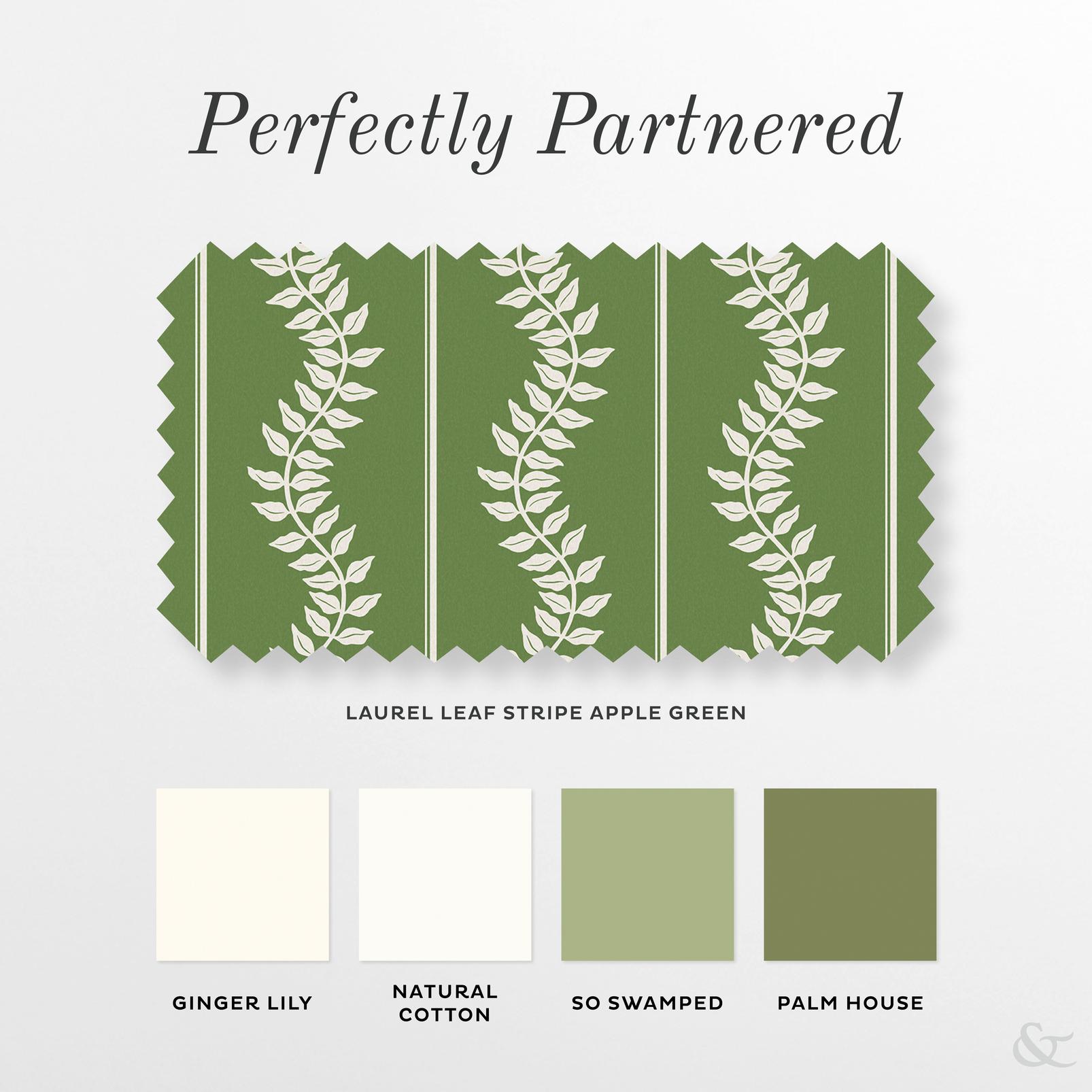 Laurel Leaf Stripe Apple Green Roller Blind - 131594rol_COORDINATES_01.jpg