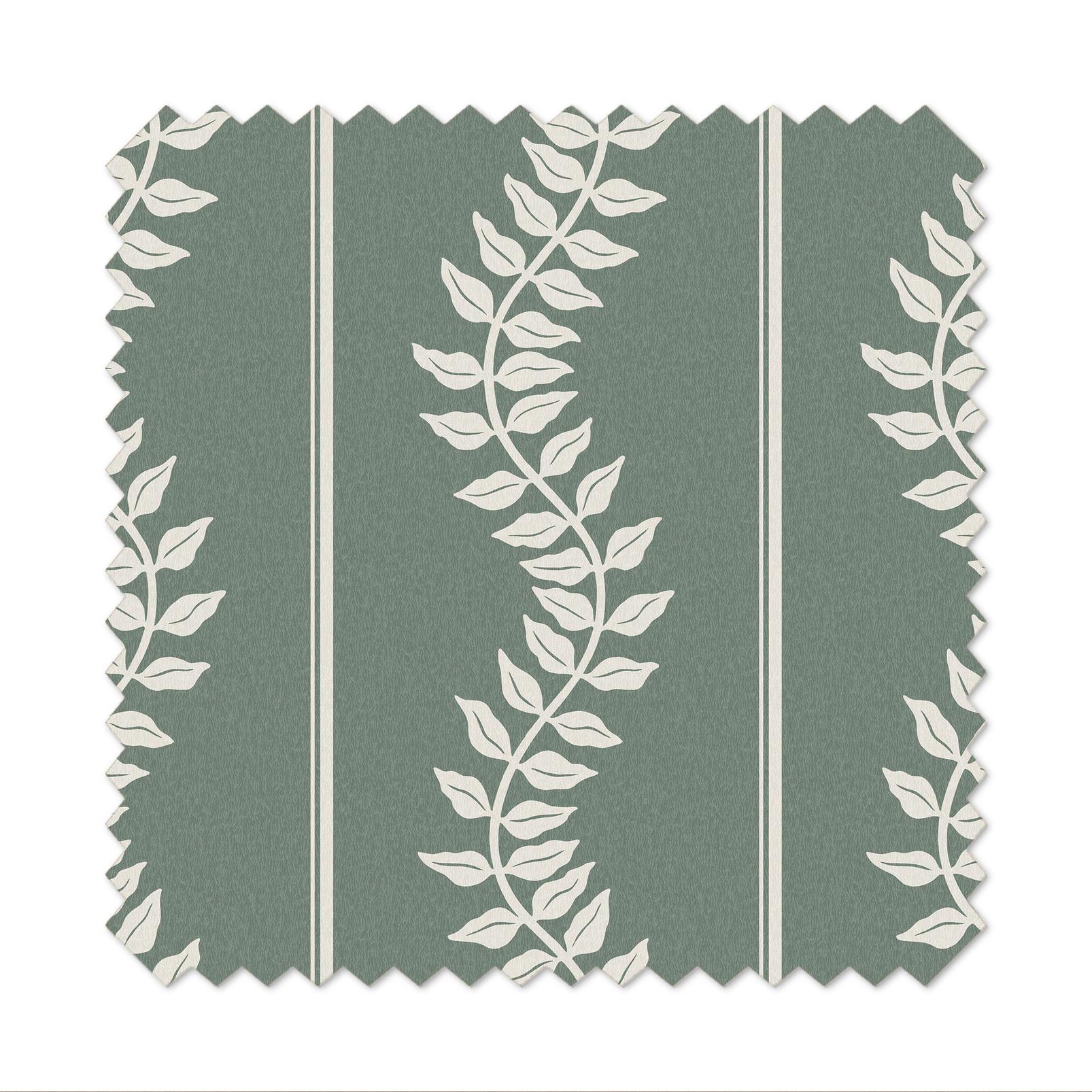 A5 Sample Laurel Leaf Stripe Grey Green Blackout Roller Blind - 13159194_TILE_01.jpg
