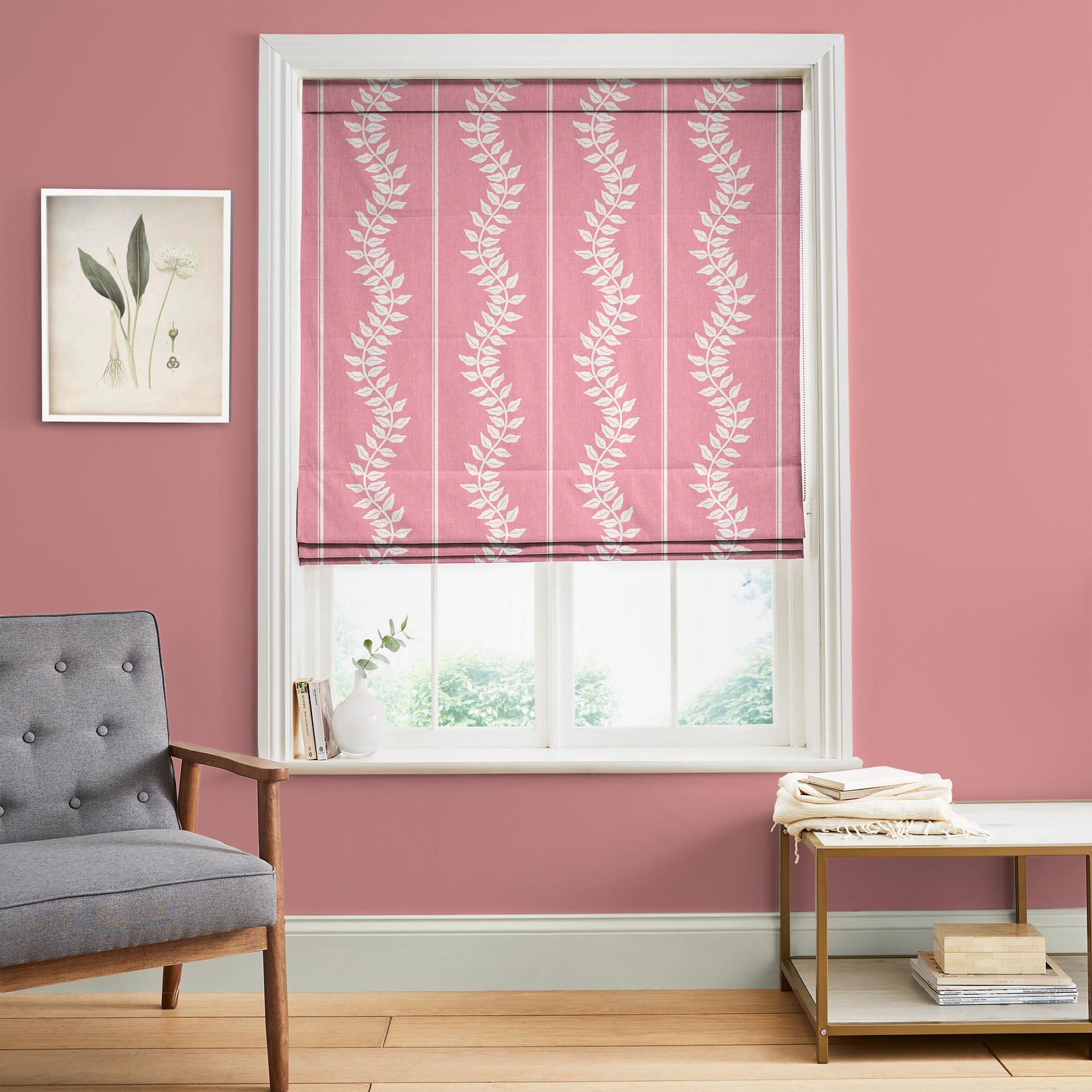 Laurel Leaf Stripe Pink Roman Blind - 131573rom_ROOMSET_01.jpg