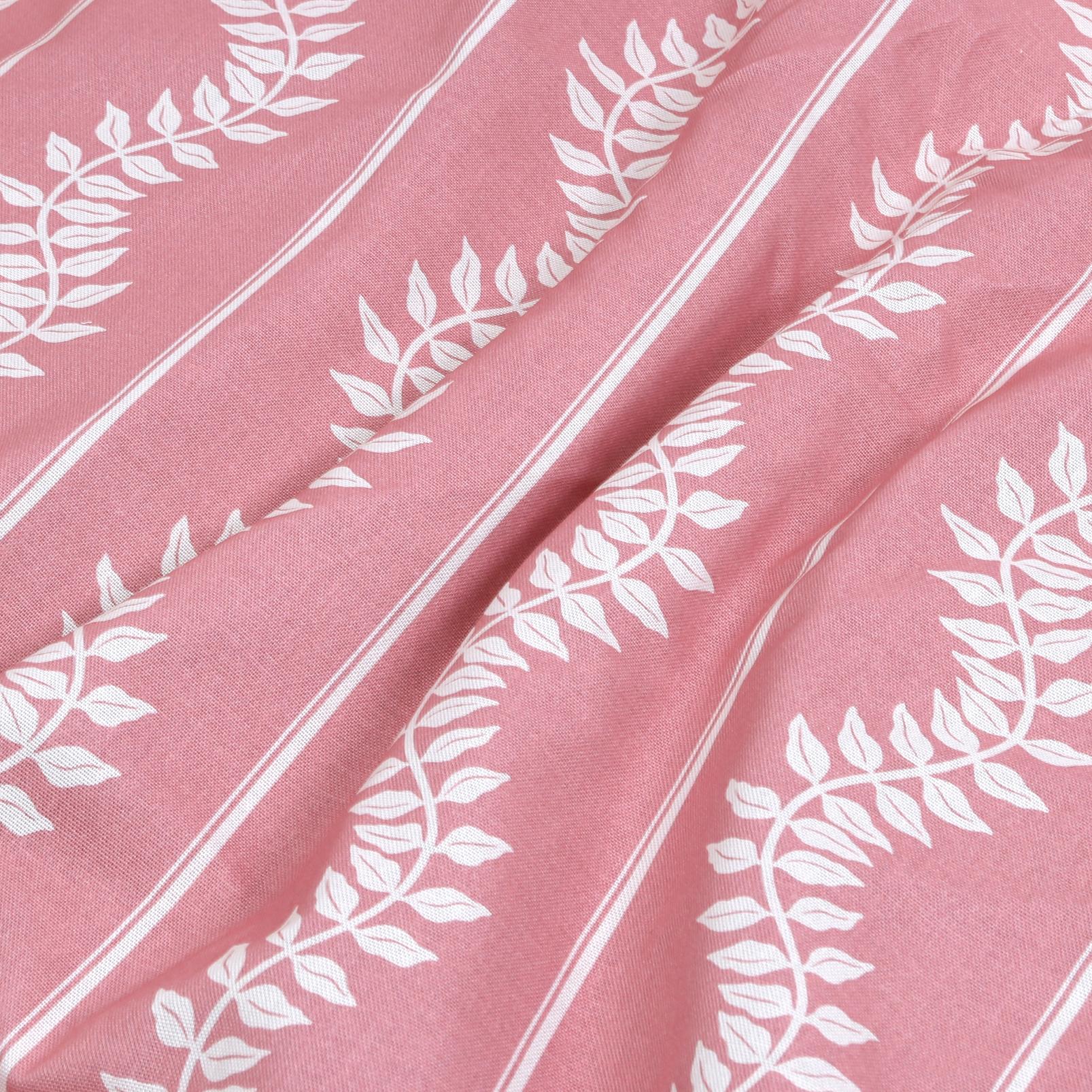 Laurel Leaf Stripe Pink Roman Blind fabric close up image
