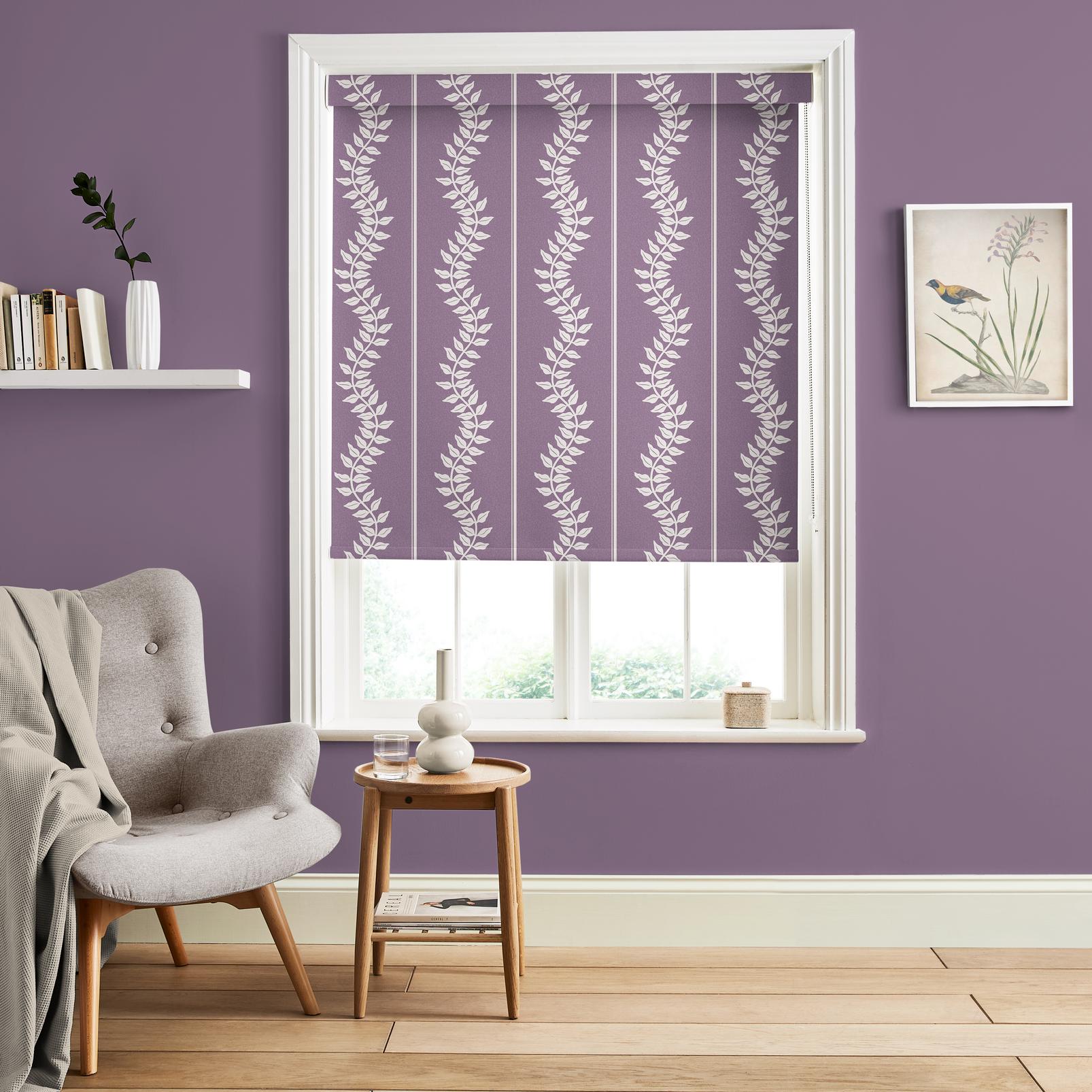 Laurel Leaf Stripe Purple Roller Blind - 131582rol_ROOMSET_01.jpg