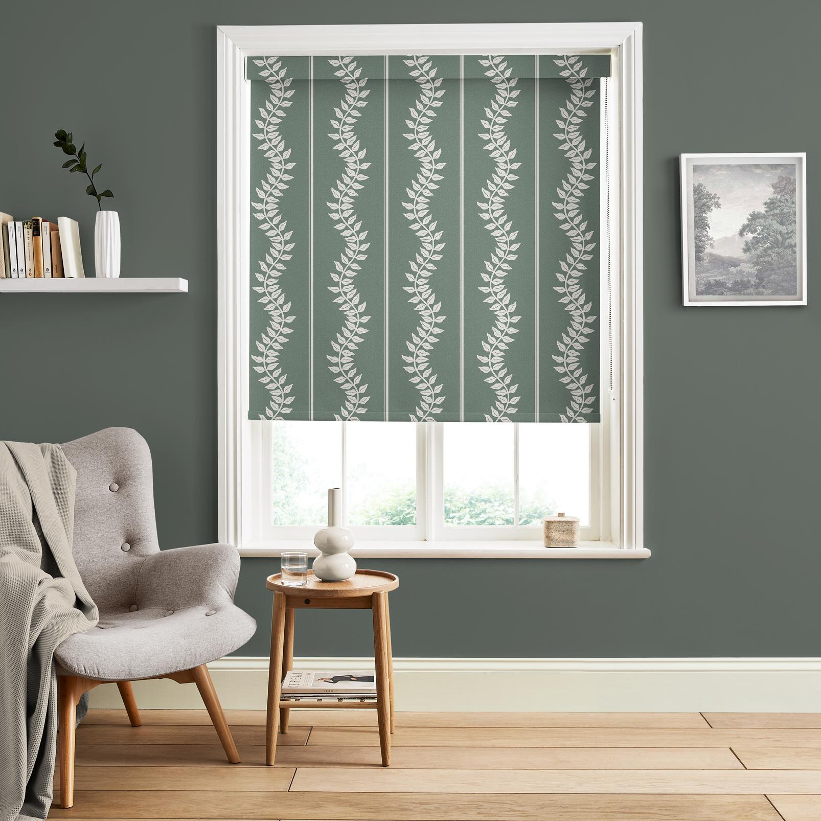 Laurel Leaf Stripe Grey Green Roller Blind - 131590rol_ROOMSET_01.jpg