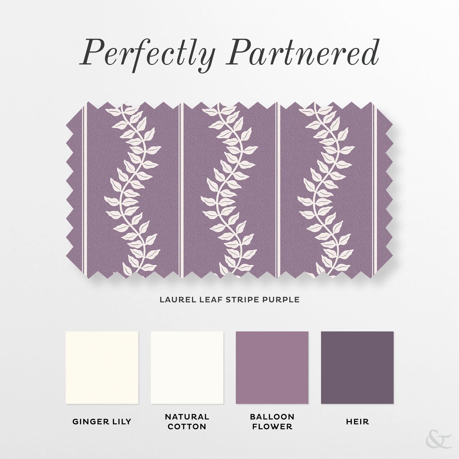 Laurel Leaf Stripe Purple Curtain - 131585cur_COORDINATES_01.jpg