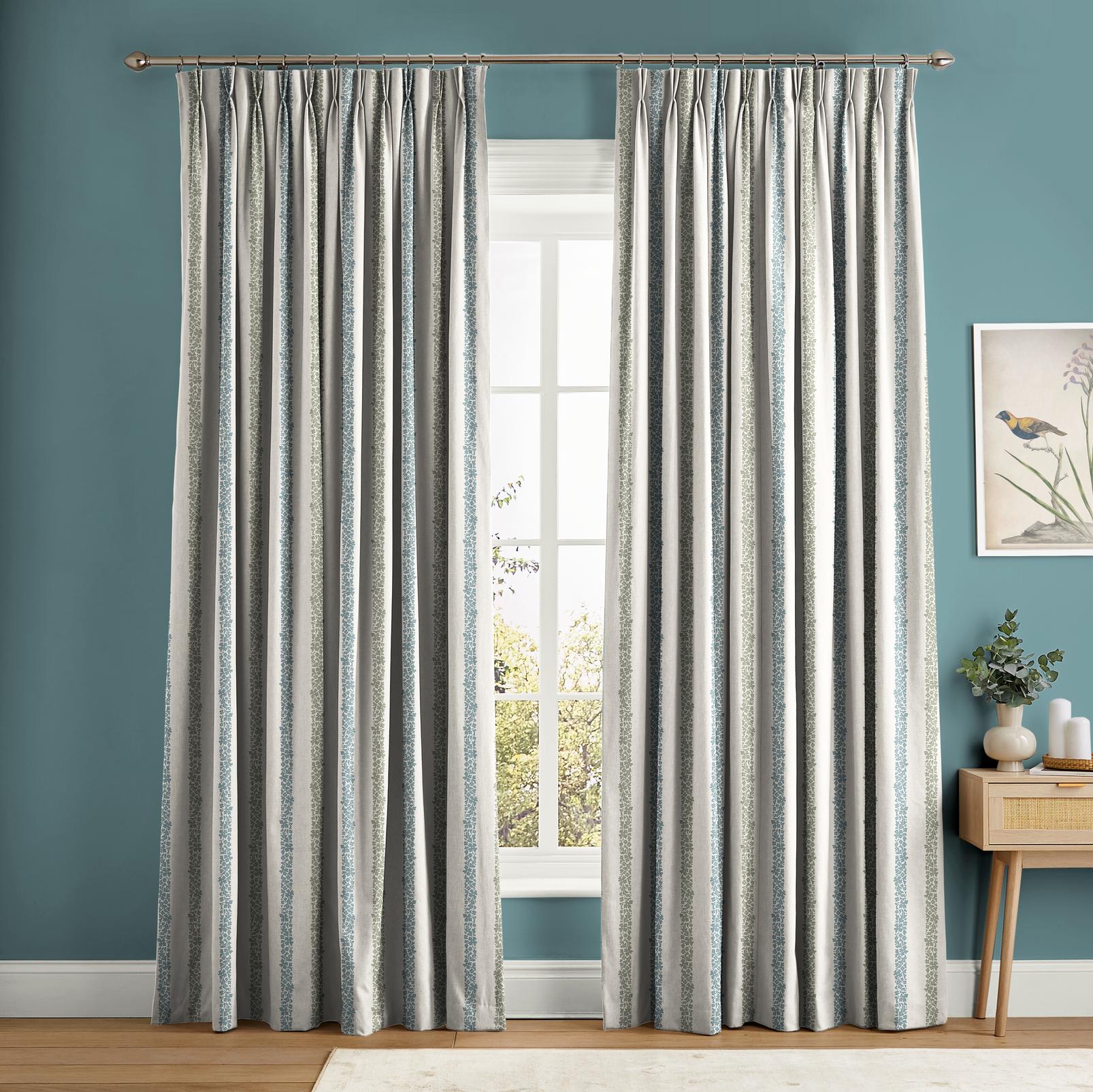 Floral Boheme Stripe Blue and Green Curtain - 131665cur_ROOMSET_01.jpg