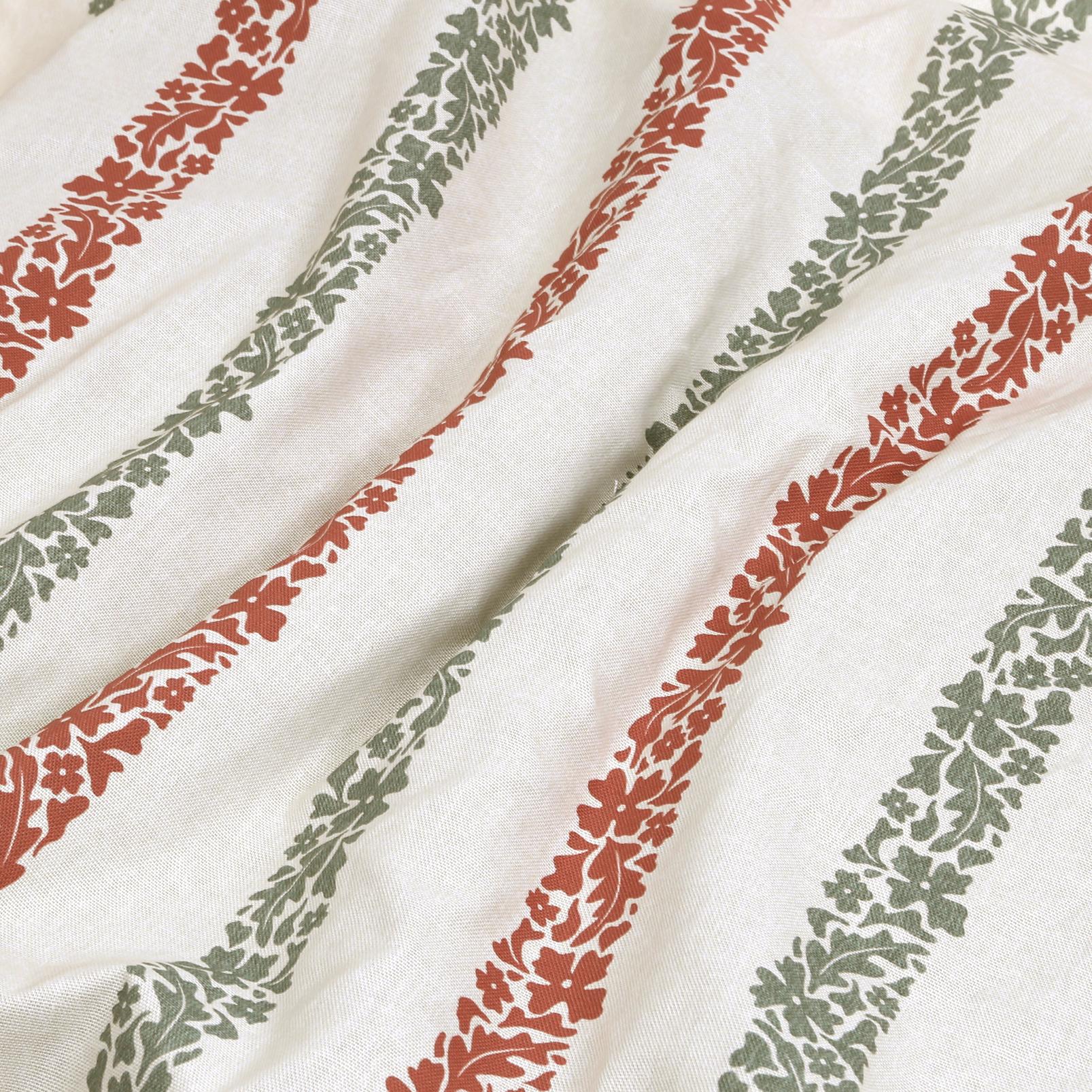 Floral Boheme Stripe Red and Green Roller Blind - 131654rol_FABRIC_01.jpg