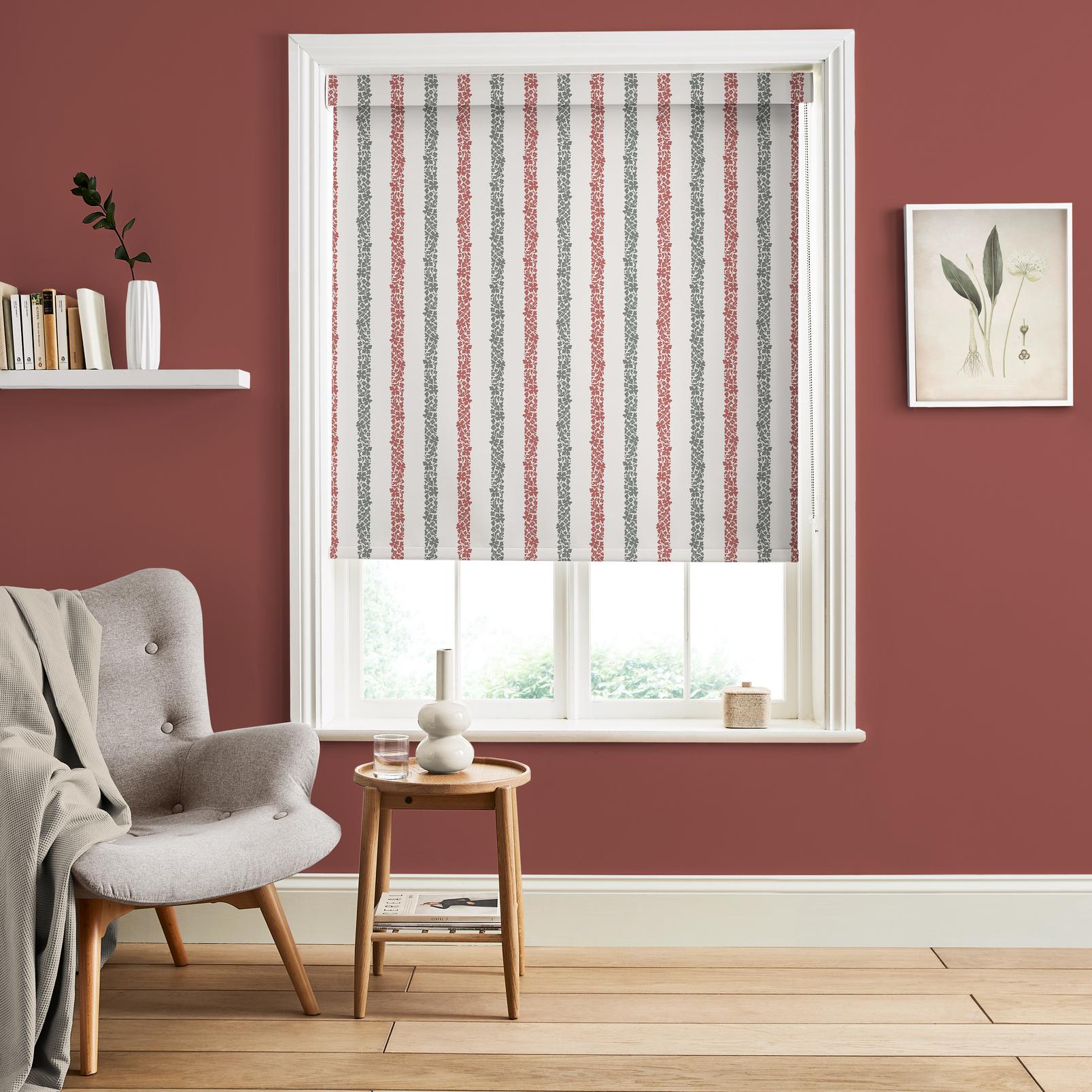Floral Boheme Stripe Red and Green Roller Blind - 131654rol_ROOMSET_01.jpg