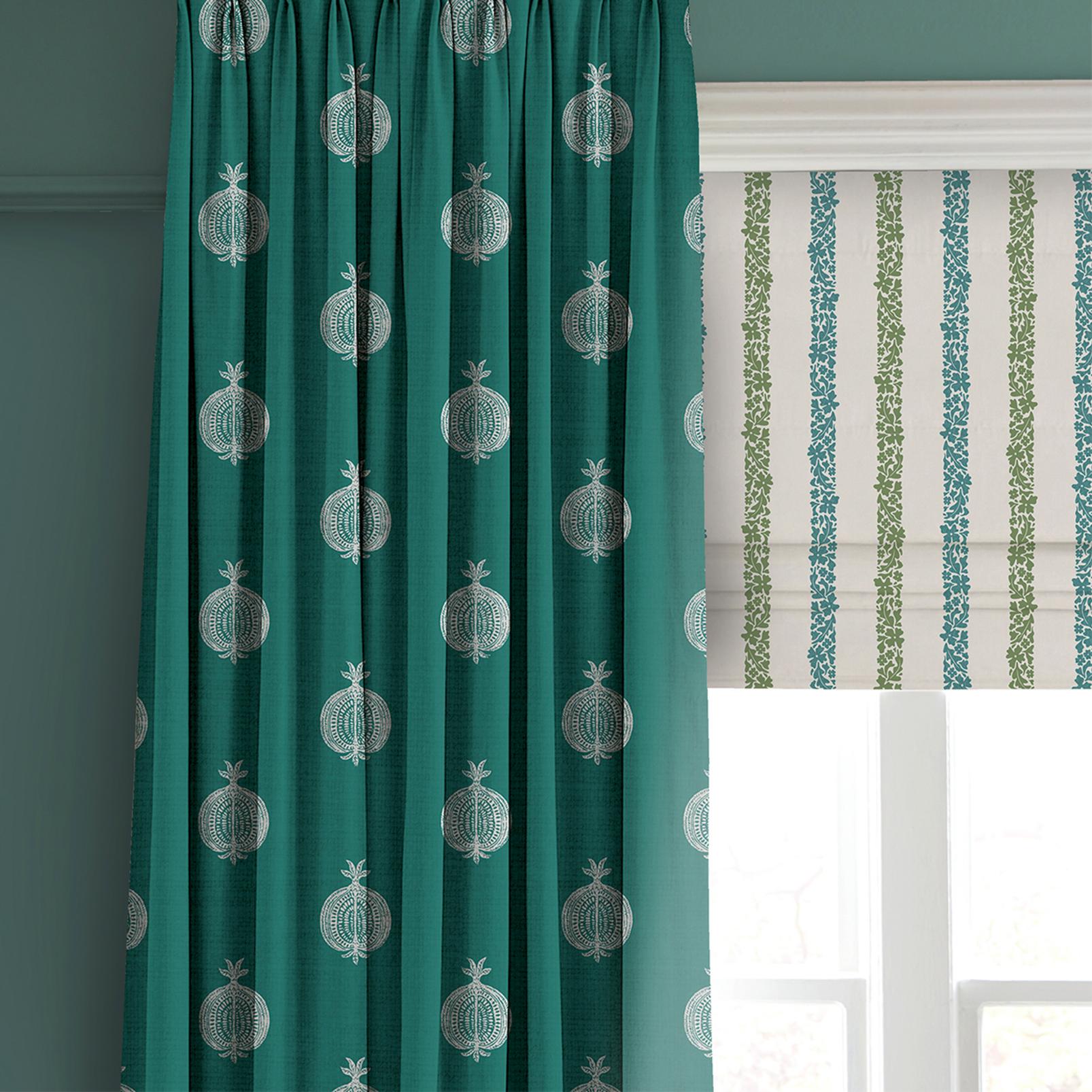 Pomegranate Motif Teal Curtain - 131633cur_CAMEO_01.jpg