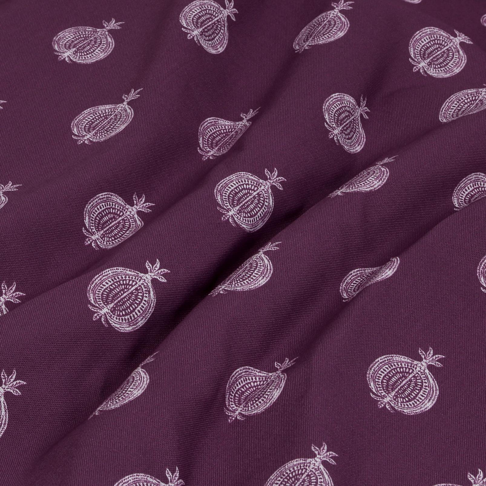 Pomegranate Motif Epoch Purple Roller Blind fabric close up image