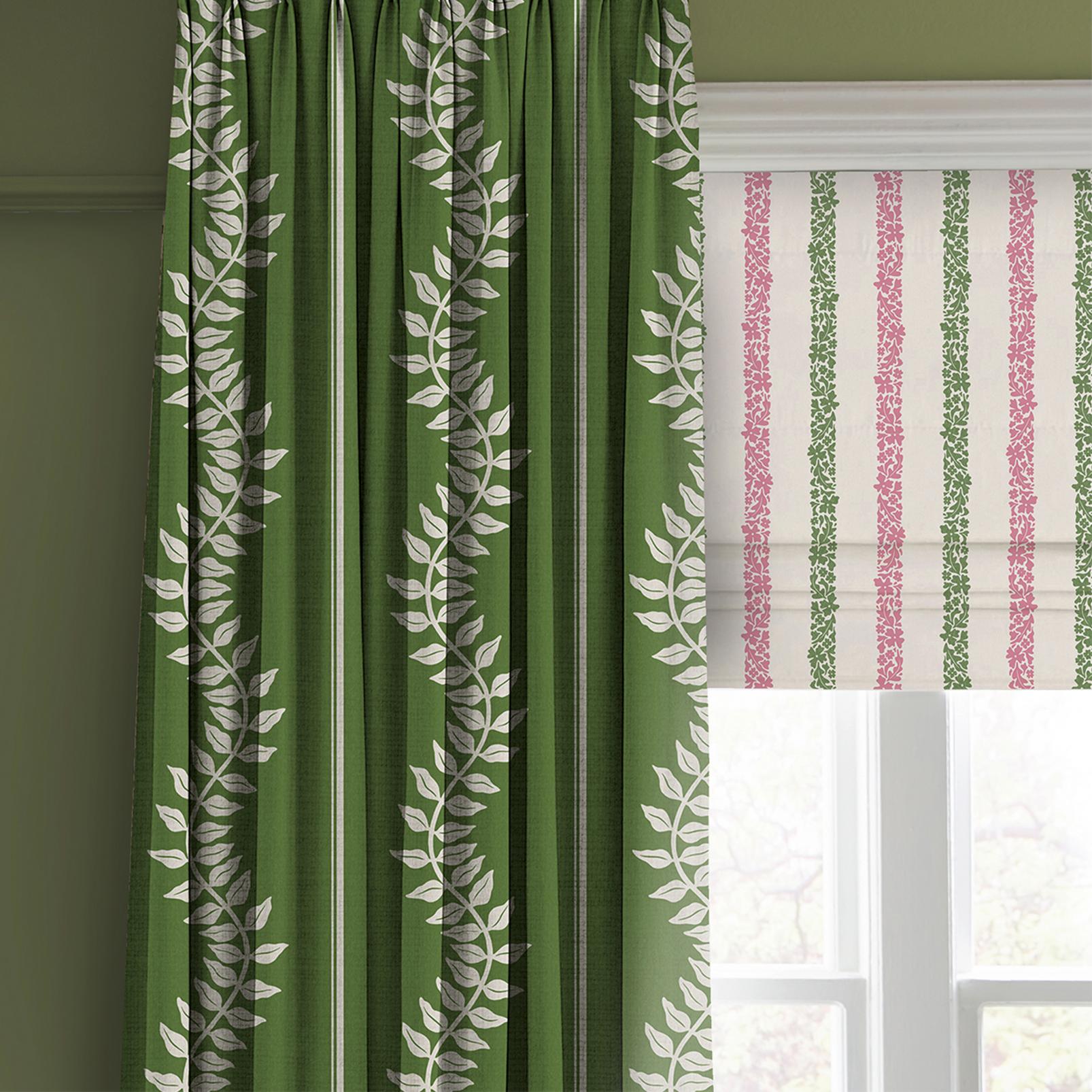 Laurel Leaf Stripe Apple Green Curtain - 131597cur_CAMEO_01.jpg