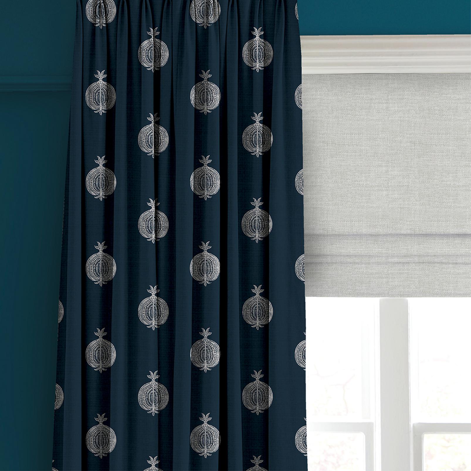 Pomegranate Motif Navy Curtain - 131637cur_CAMEO_01.jpg