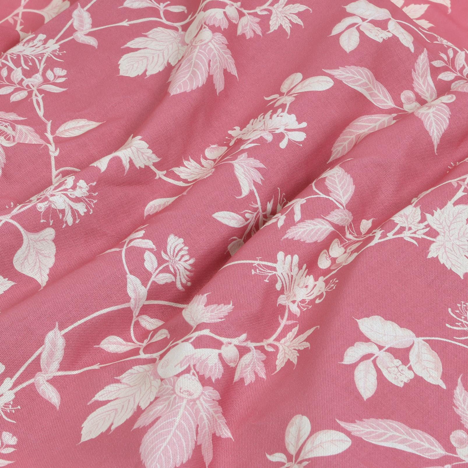 Garden Vine Pink Curtain fabric close up image