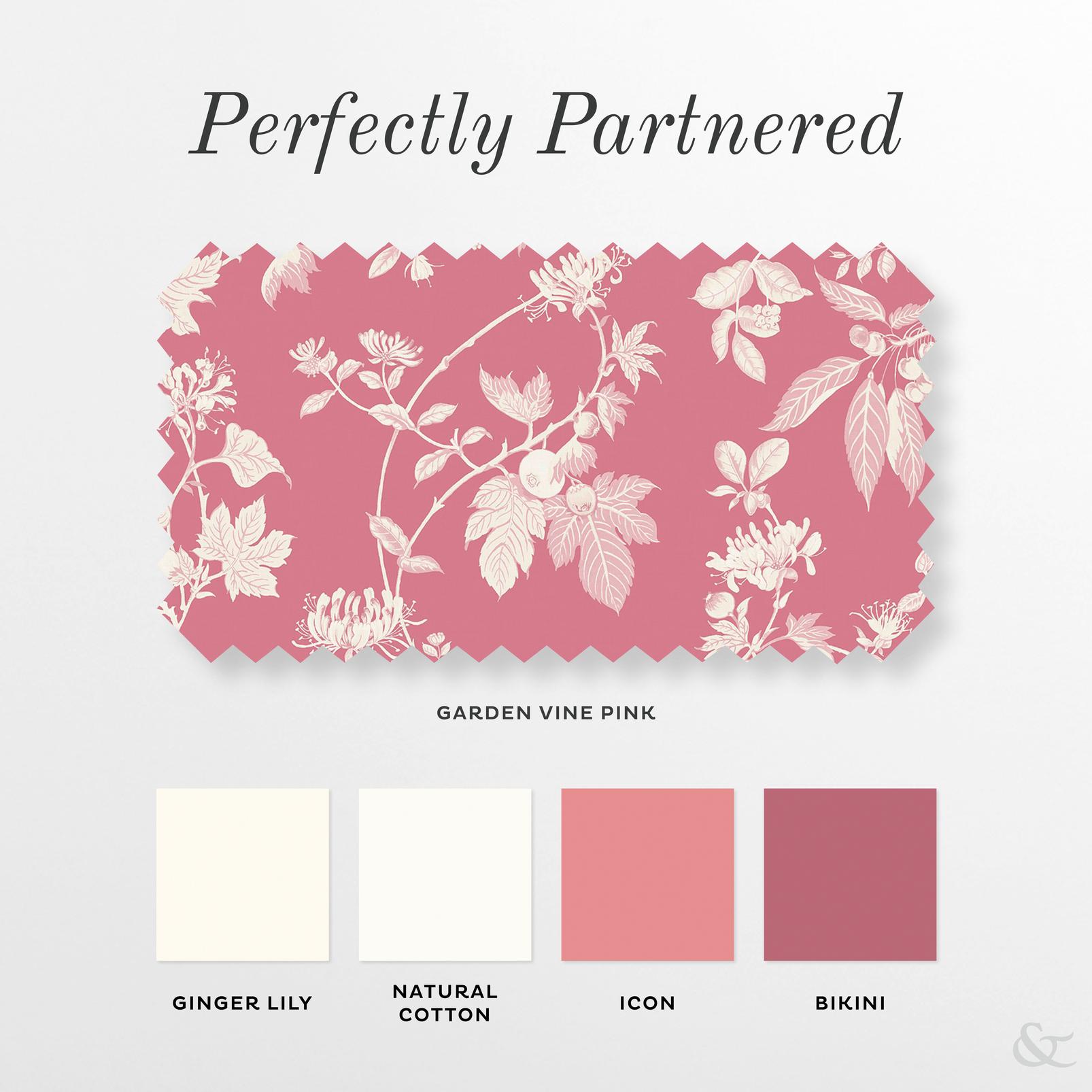 Garden Vine Pink Curtain perfectly partnered products