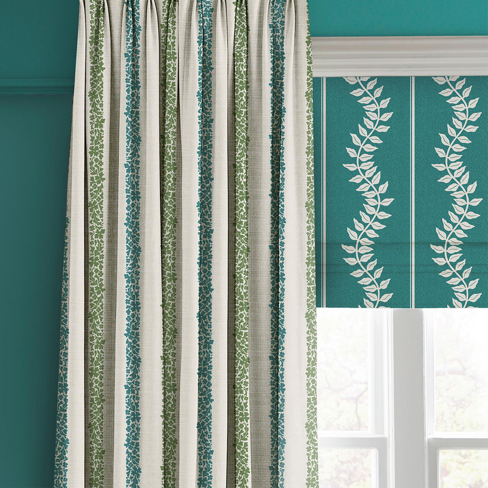 Laurel Leaf Stripe Teal Roman Blind - 131577rom_CAMEO_01.jpg