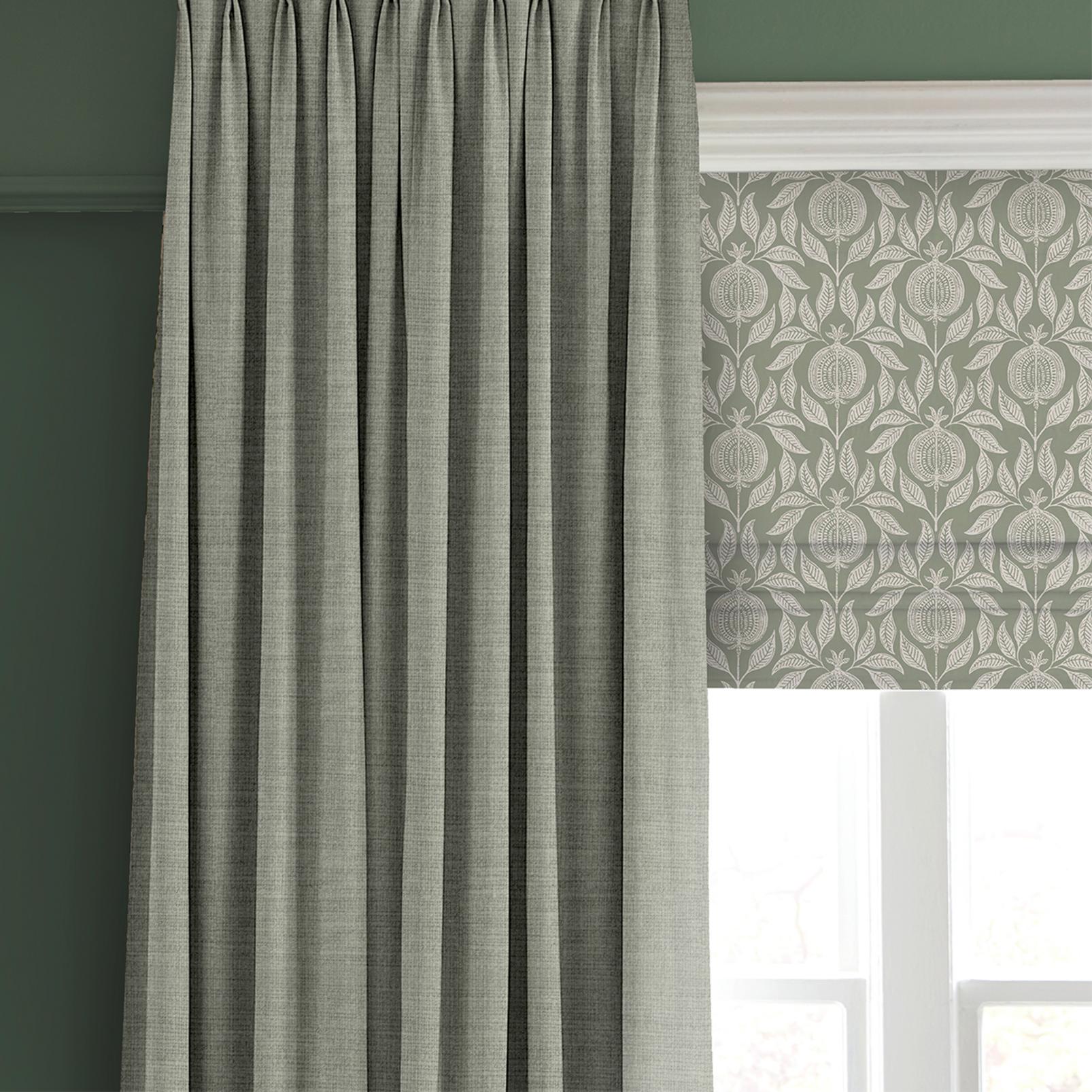 Apple of Grenada Sage Green Roman Blind close up image