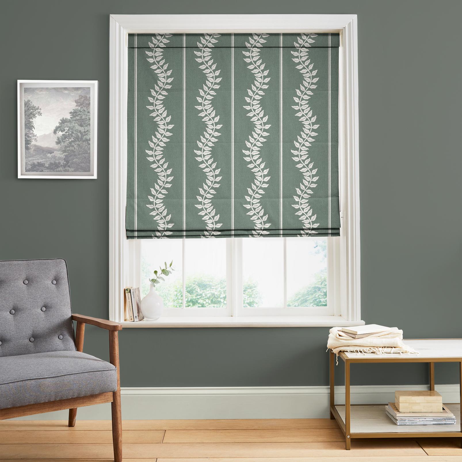 Laurel Leaf Stripe Grey Green Roman Blind - 131593rom_ROOMSET_01.jpg
