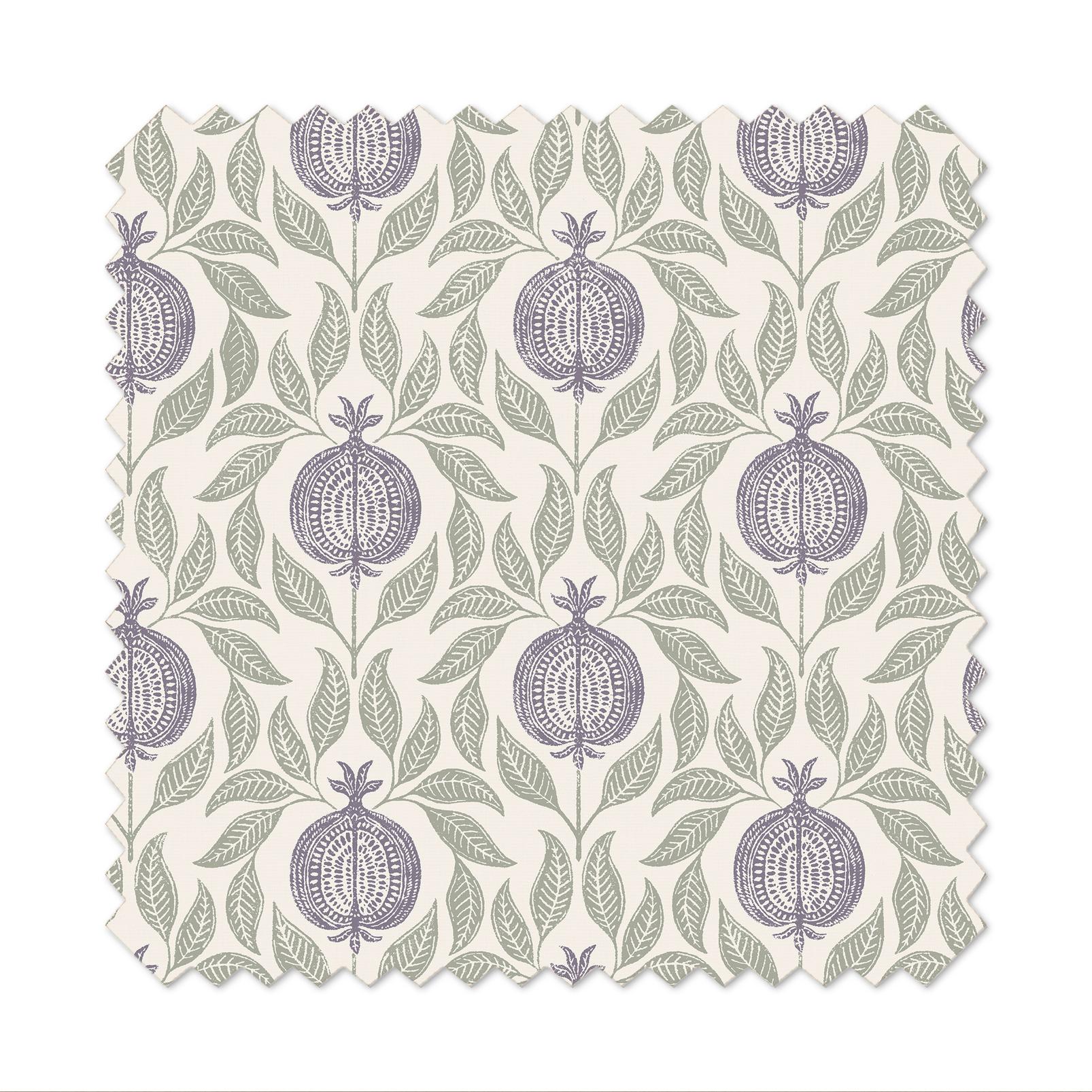 Apple of Grenada Purple and Sage Roman Blind flatlay image